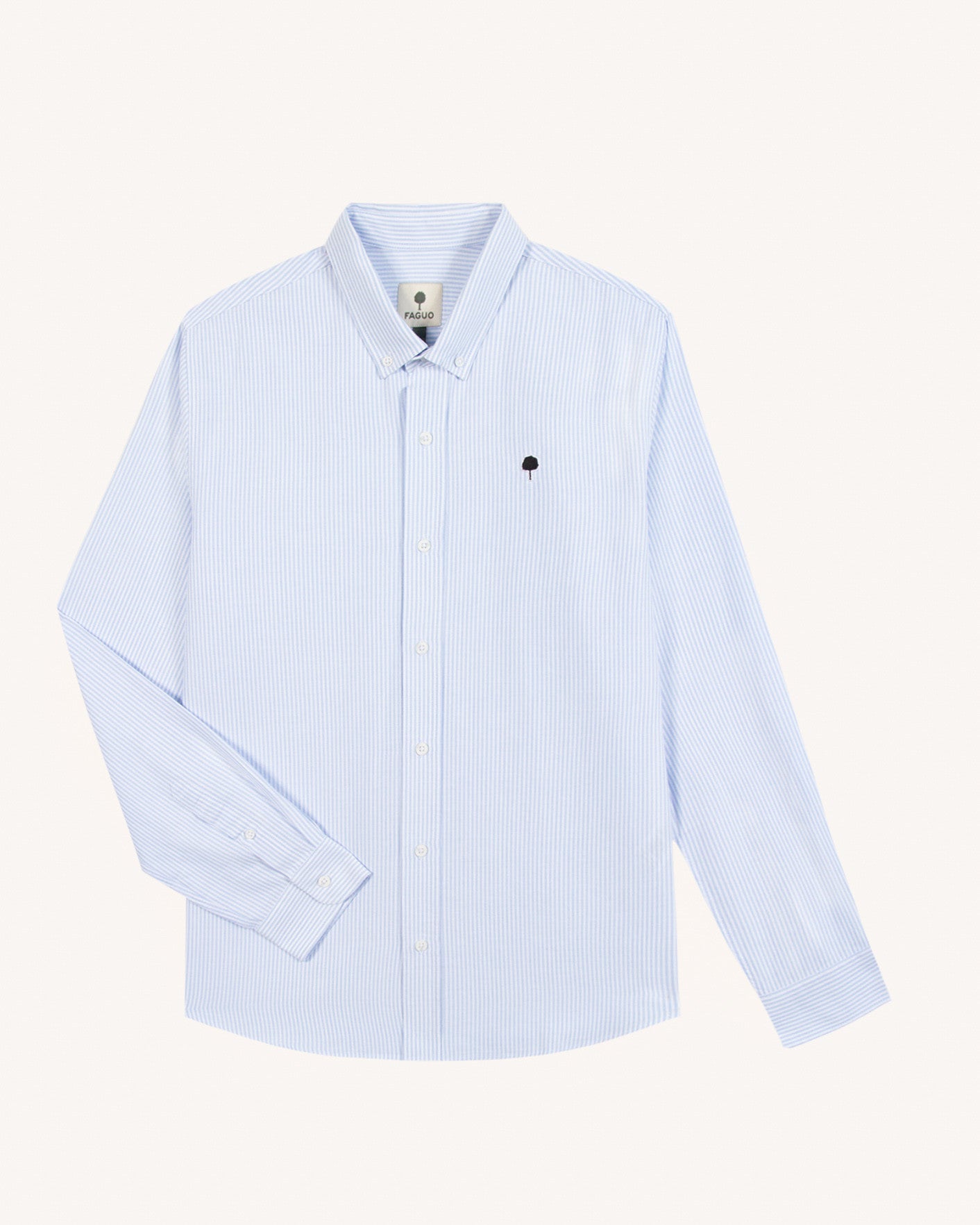 faguo-ivoy-chemise-ray-e-bleu-ciel-homme-coupe-droite image 2