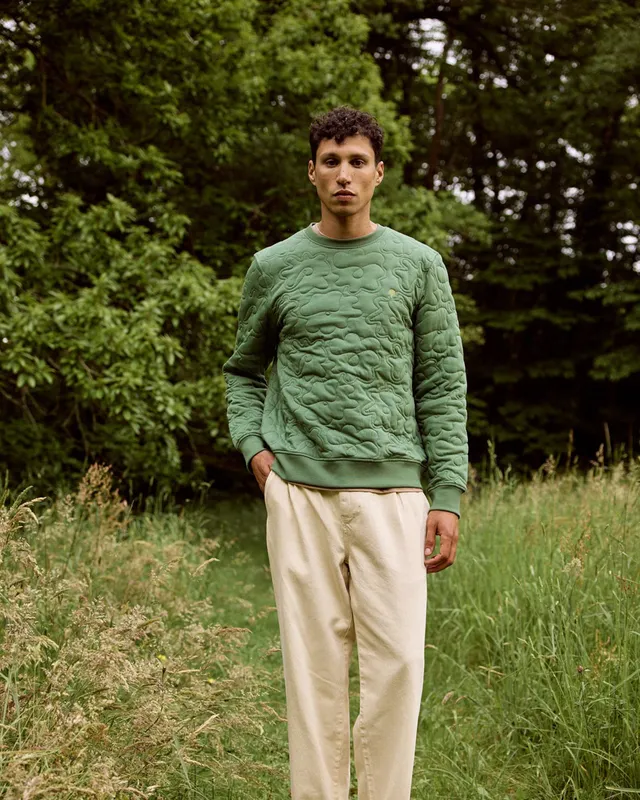 faguo-bussy-sweat-col-rond-homme-vert-sapin image 1