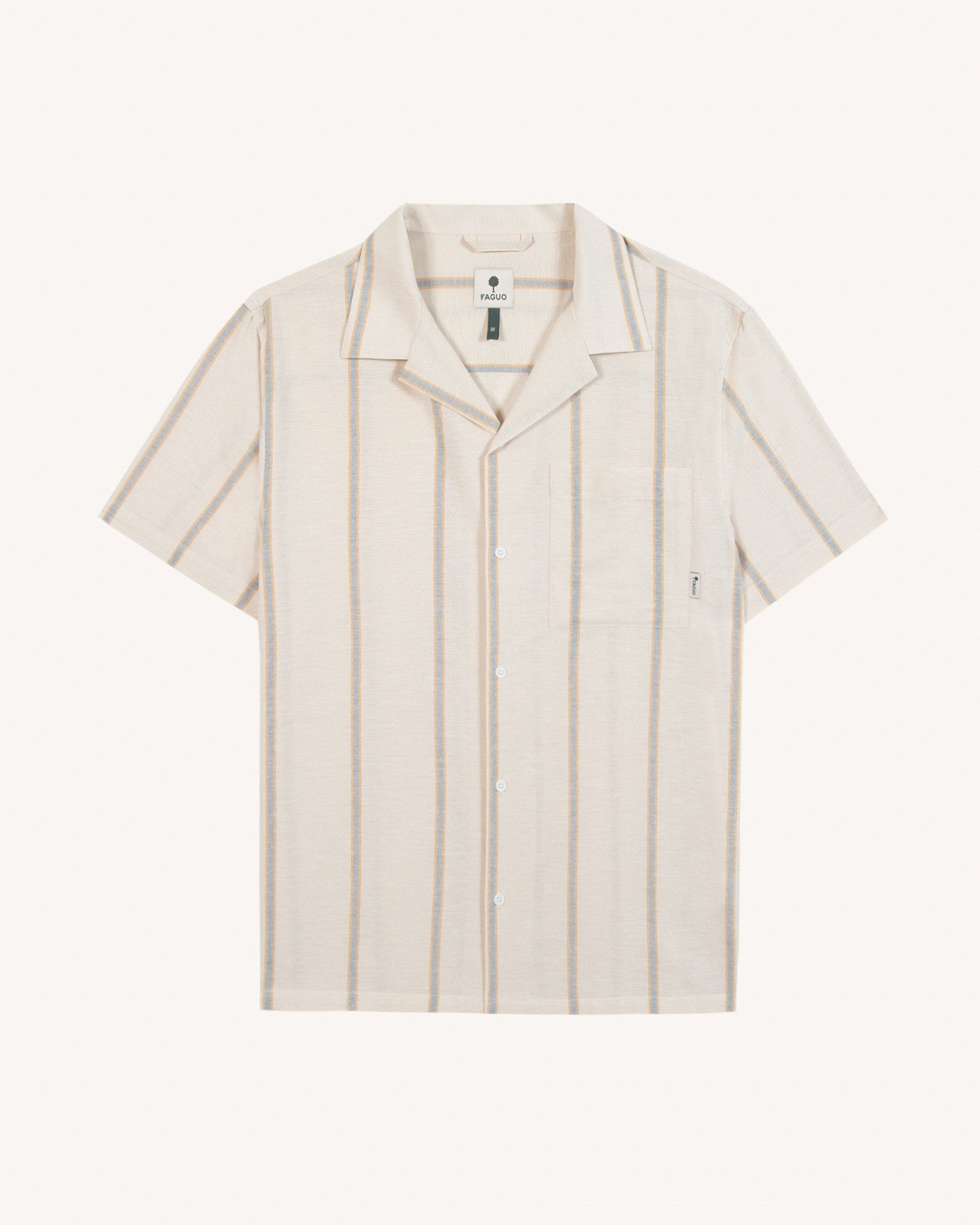 faguo-paiolive-chemise-manches-courtes-homme-cru-et-bleu image 2