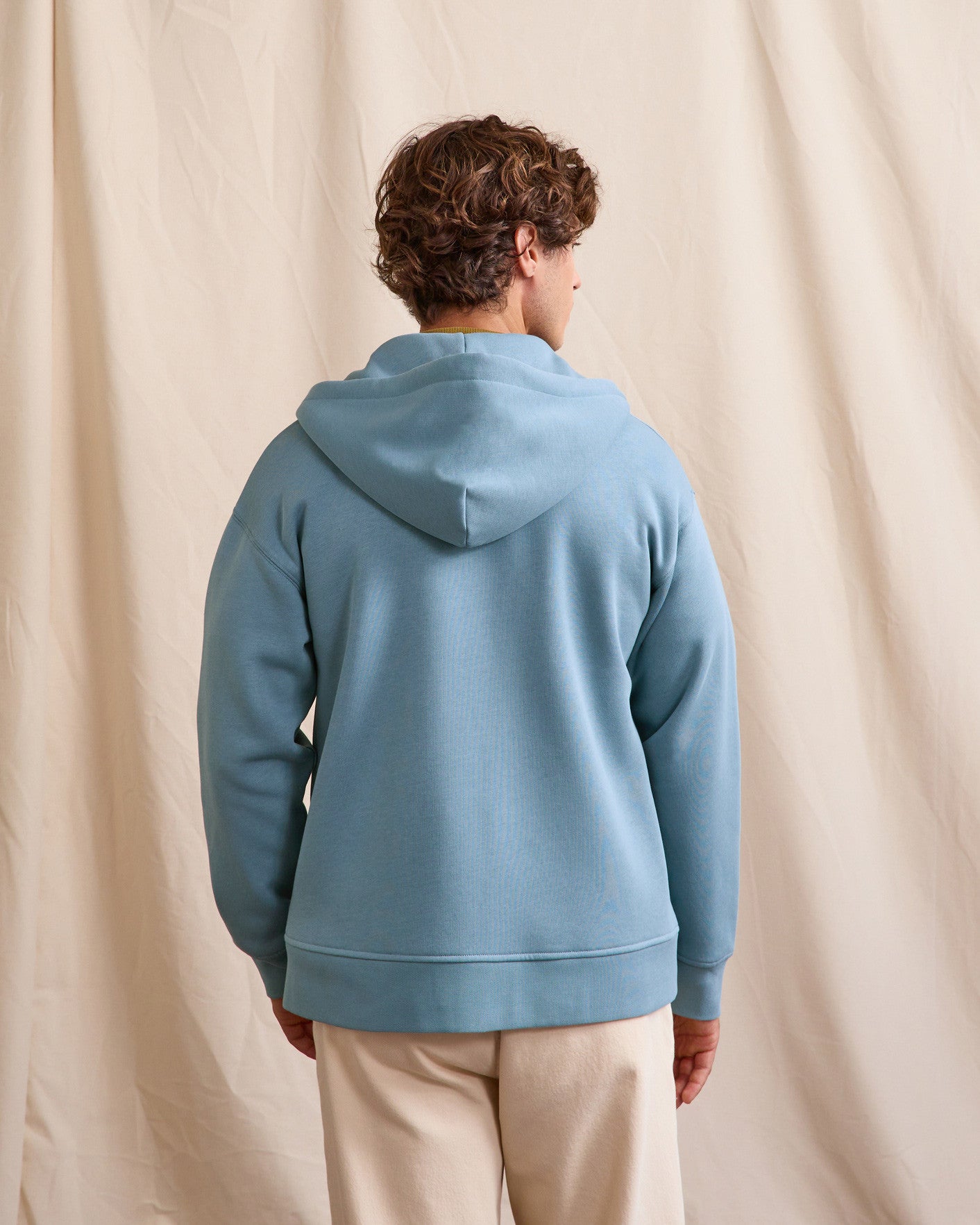 faguo-mesnil-os-sweat-zipp-capuche-homme-bleu-gris-oversize image 5