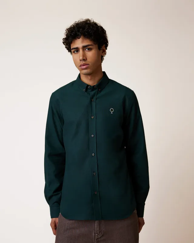 faguo-ivoy-chemise-vert-fonc-oxford-coton image 1