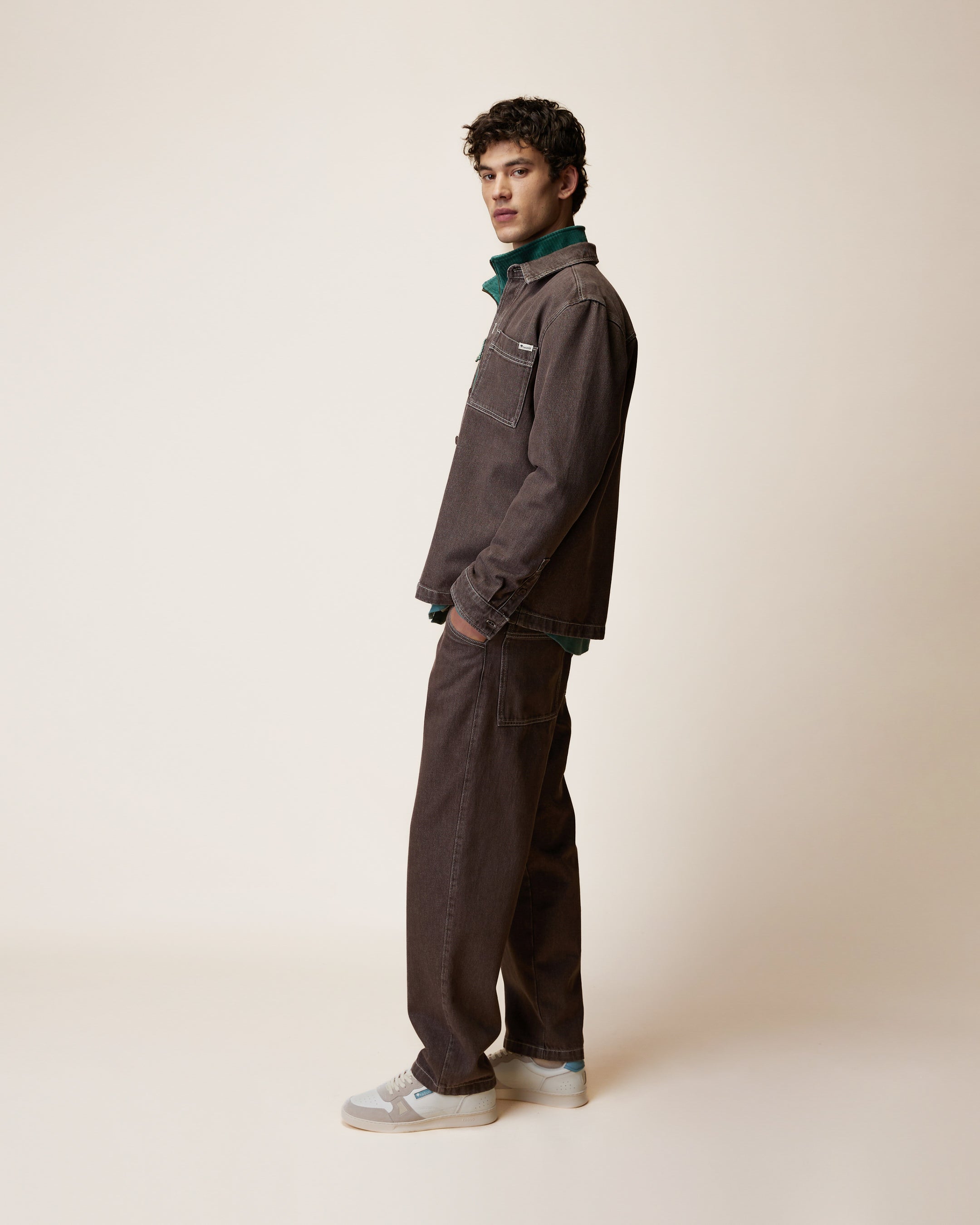faguo-clemont-surchemise-denim-chocolat-homme image 3