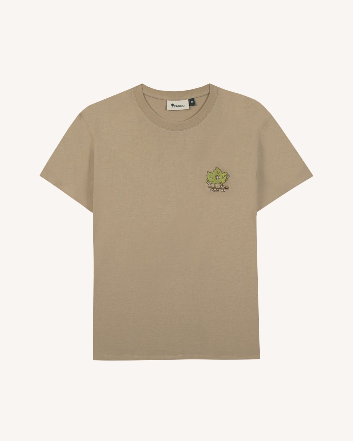 faguo-arcy-t-shirt-imprim-beige-broderie-skate-coton-recycl image 5