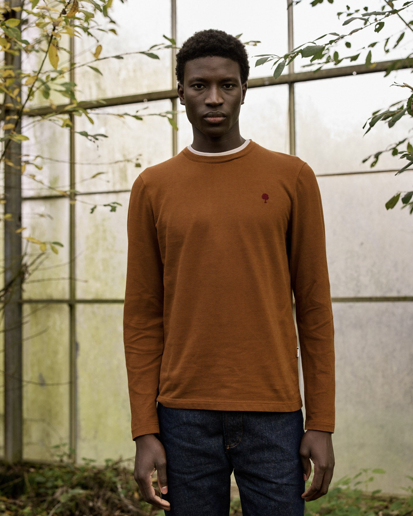 faguo-bailly-t-shirt-manches-longues-rouille-coton-homme image 5