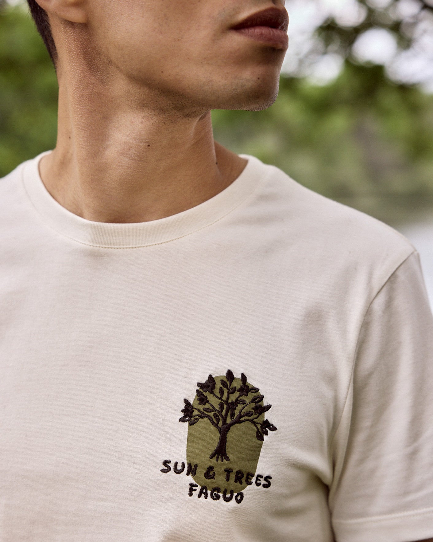 faguo-arcy-t-shirt-cru-sun-and-trees-coton image 3