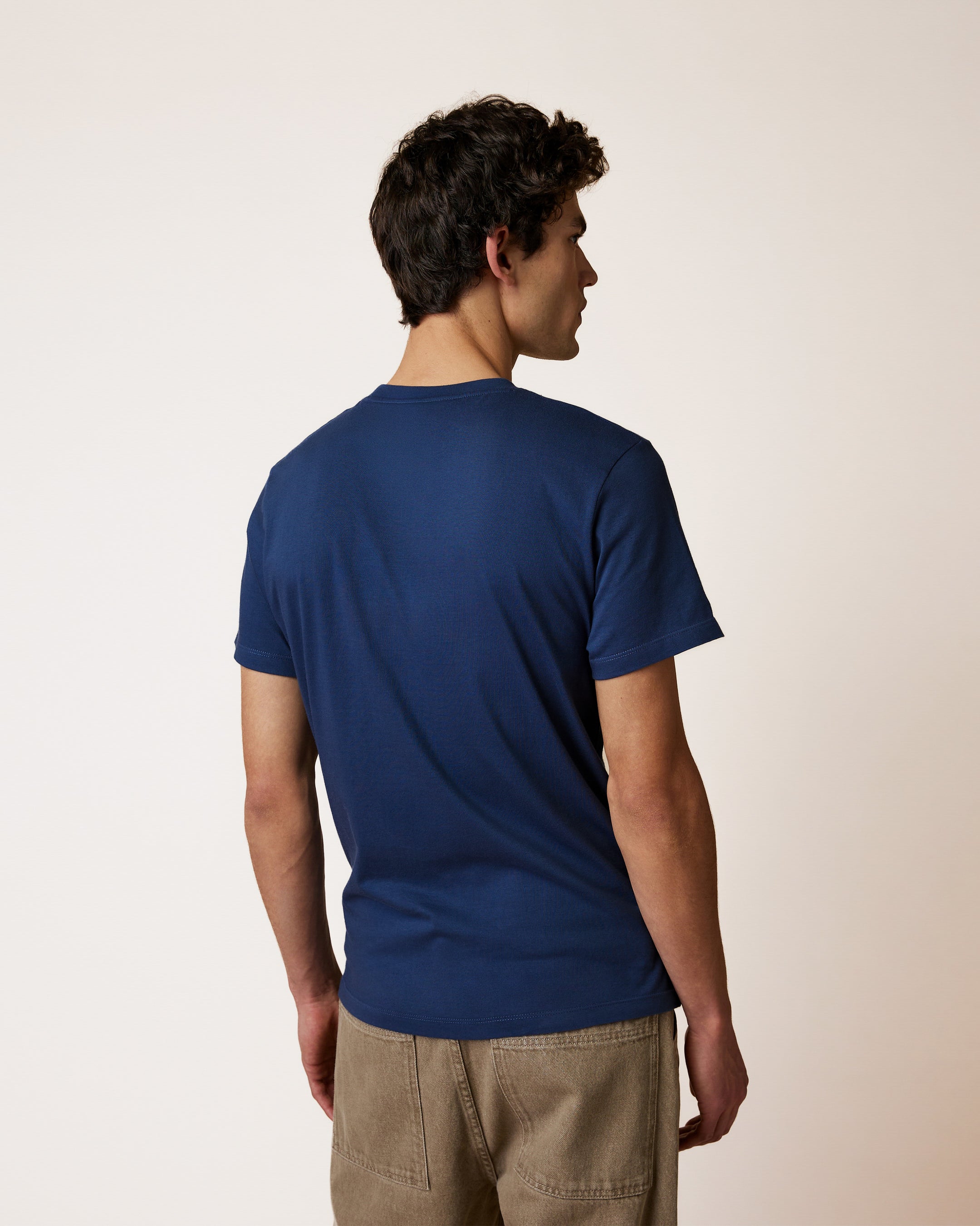 faguo-arcy-t-shirt-brod-bleu-en-coton-recycl-v-lo-et-chien image 5