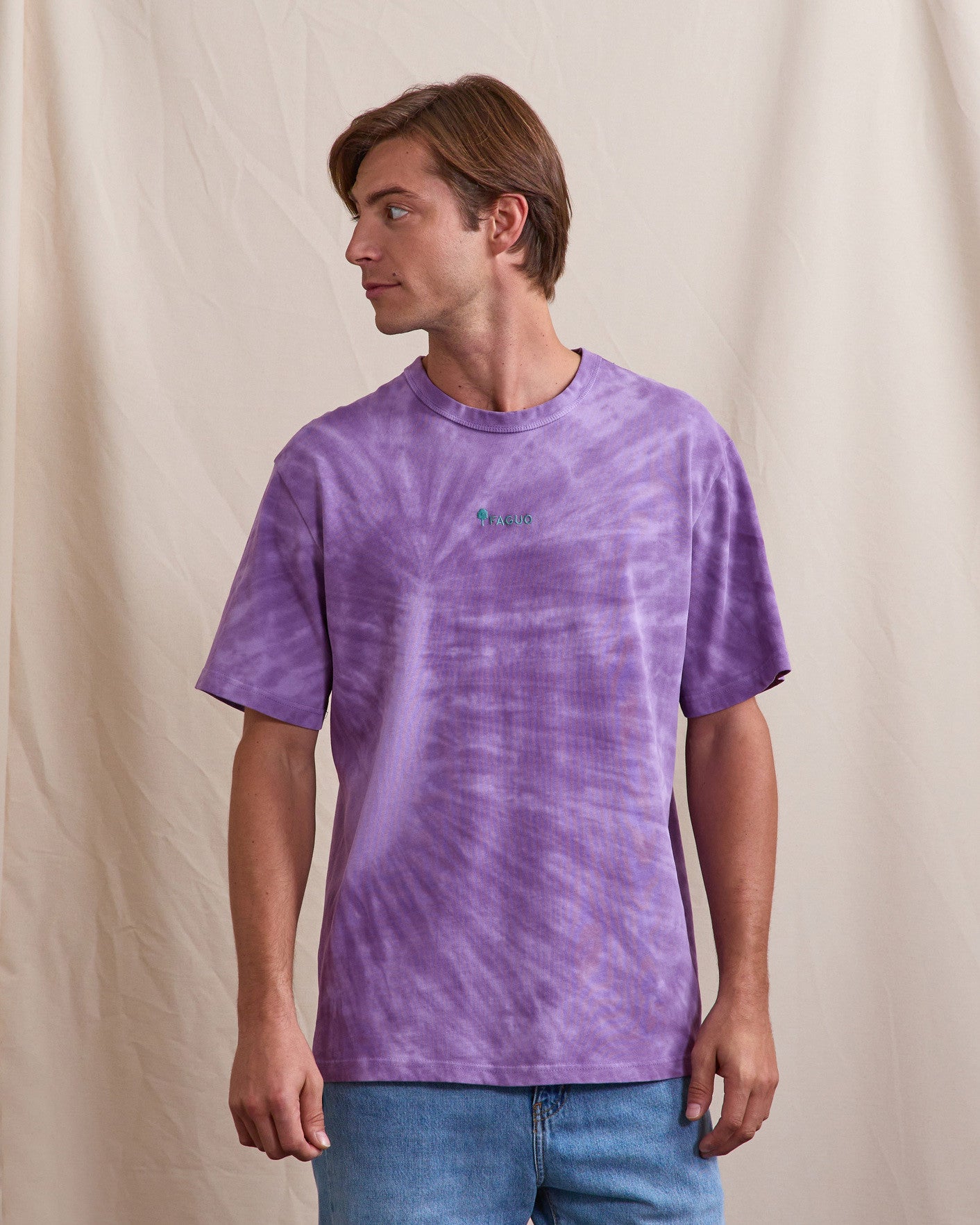 faguo-lugny-t-shirt-oversize-violet-tie-and-dye-homme image 1