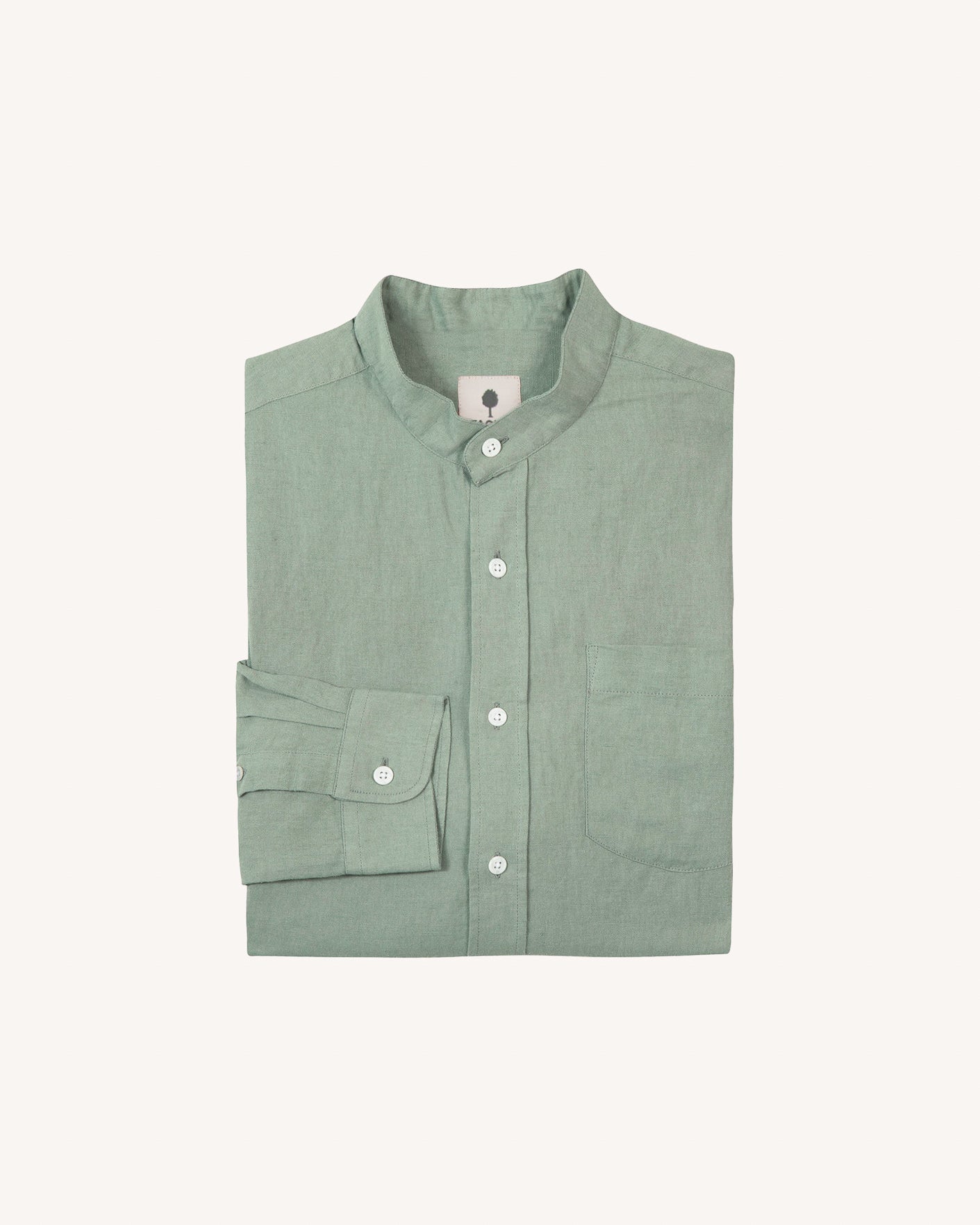 faguo-chiavari-chemise-en-lin-vert-clair-col-officier image 5
