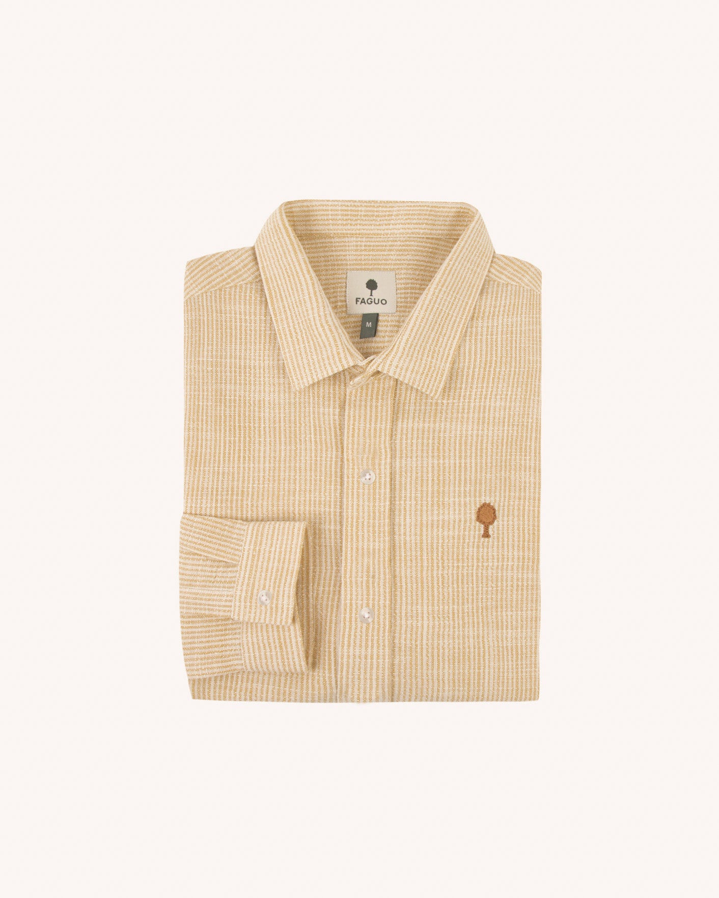 faguo-iraty-chemise-homme-cr-me-et-jaune-ray-e image 5