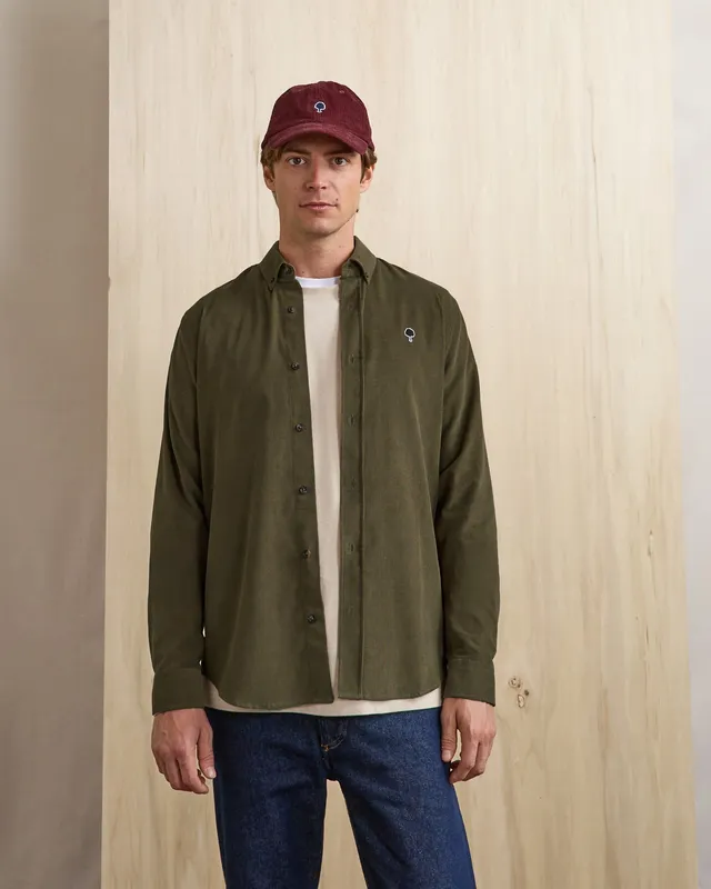 faguo-ivoy-chemise-velours-vert-olive-fonc image 1
