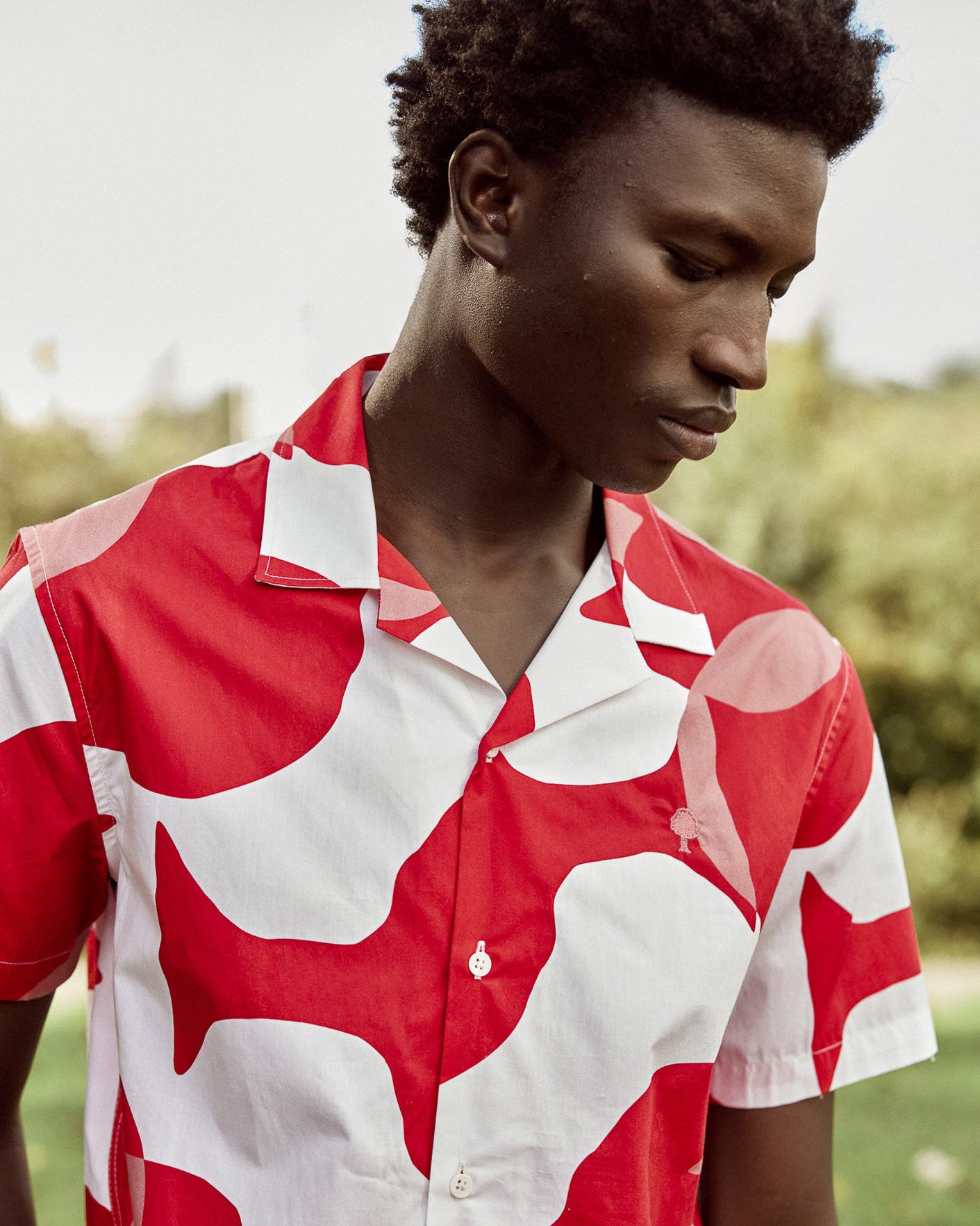 faguo-vimy-chemise-manches-courtes-homme-rouge-et-cr-me-coton image 3