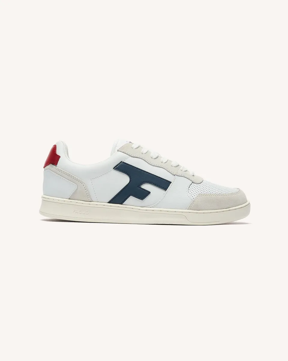 faguo-hazel-baskets-cuir-blanc-et-bleu-marine-homme image 1