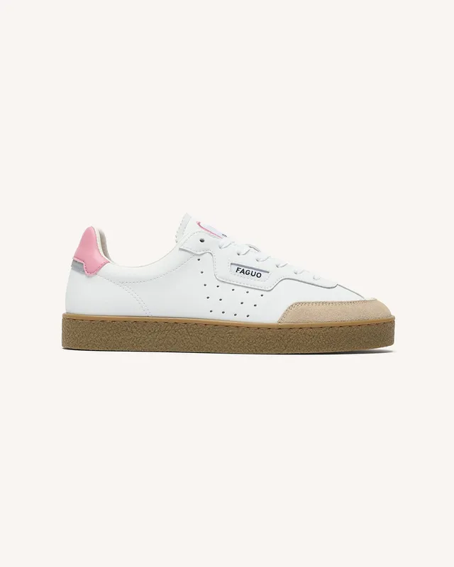 faguo-lumbo-baskets-cuir-et-su-de-blanc-et-rose-gris-femme image 1