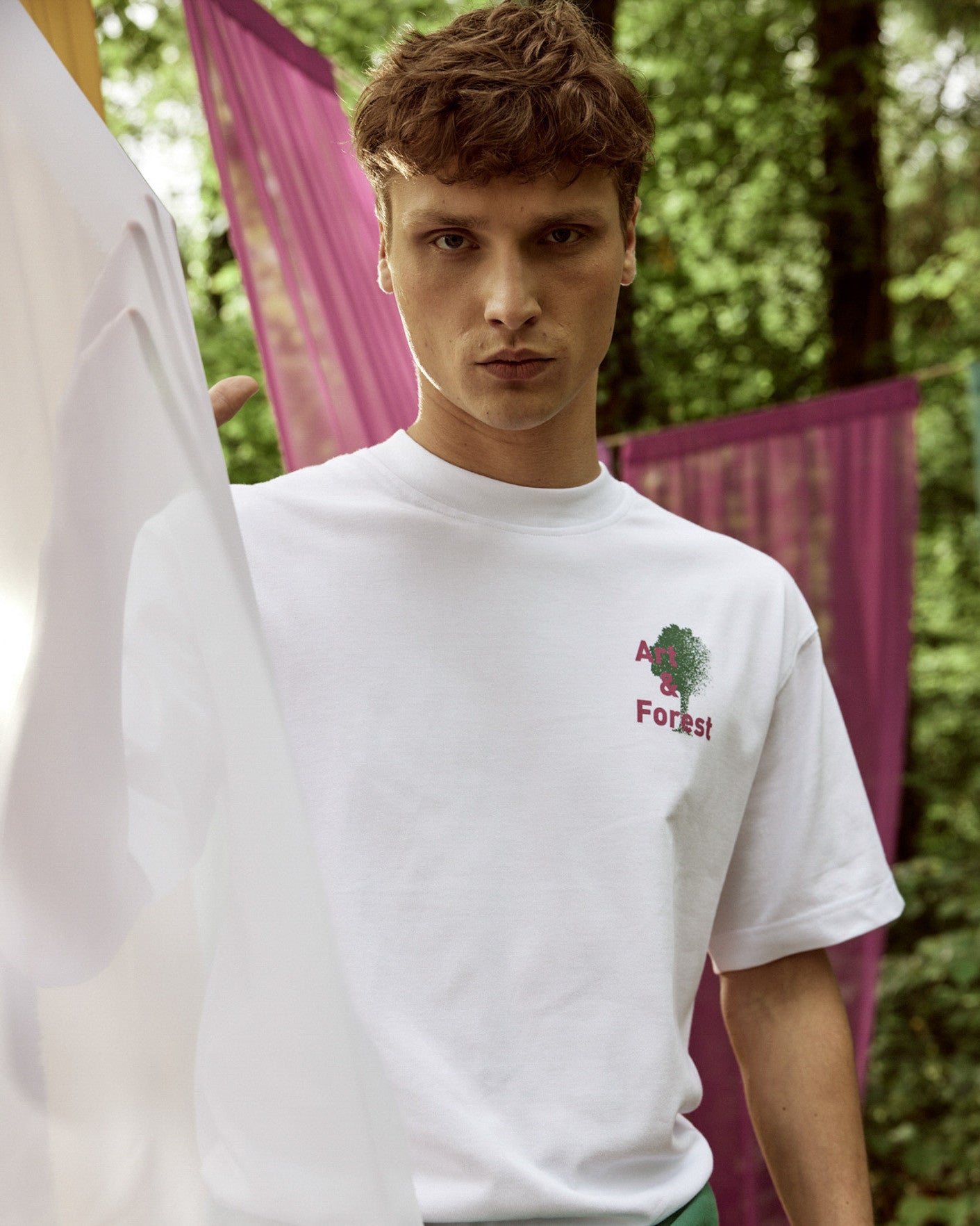 faguo-yellowstone-t-shirt-blanc-homme-oversize-imprim-forest image 5