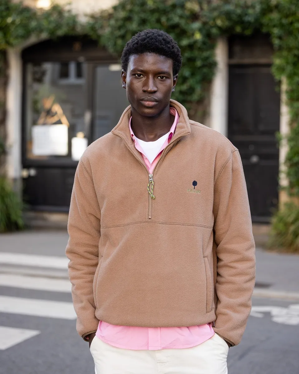 faguo-lioran-polaire-zipp-e-taupe-homme image 1