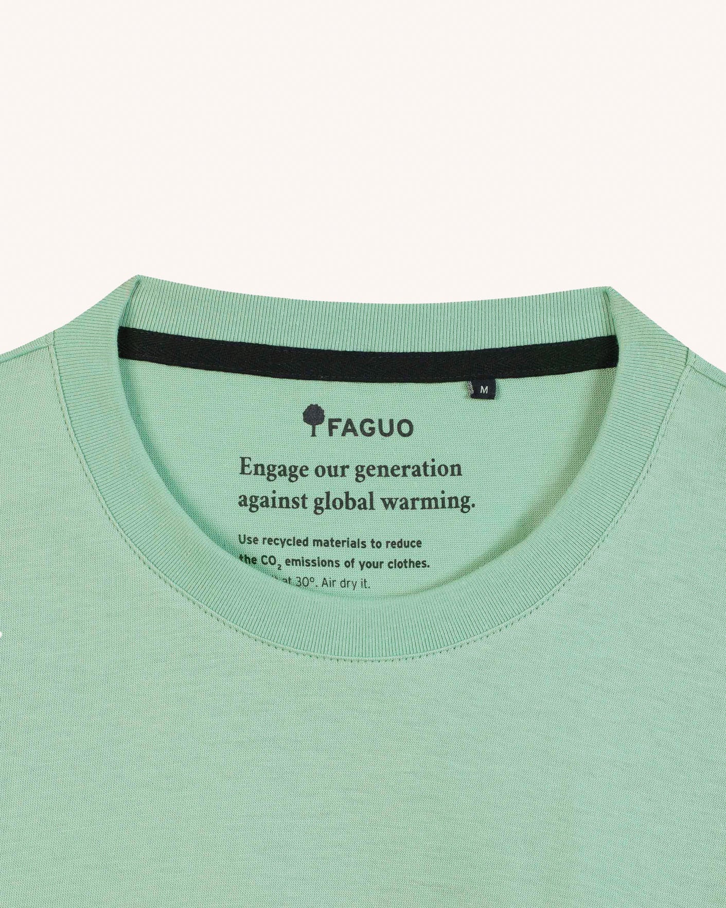 faguo-arcy-t-shirt-bleu-vert-coton-recycl-homme image 5