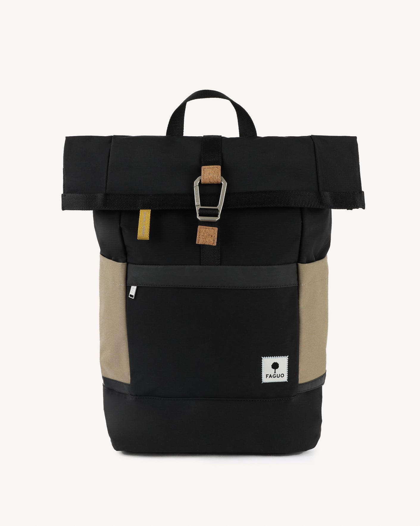faguo-cycling-medium-sac-dos-noir-et-beige-18-2-23-5-l image 1