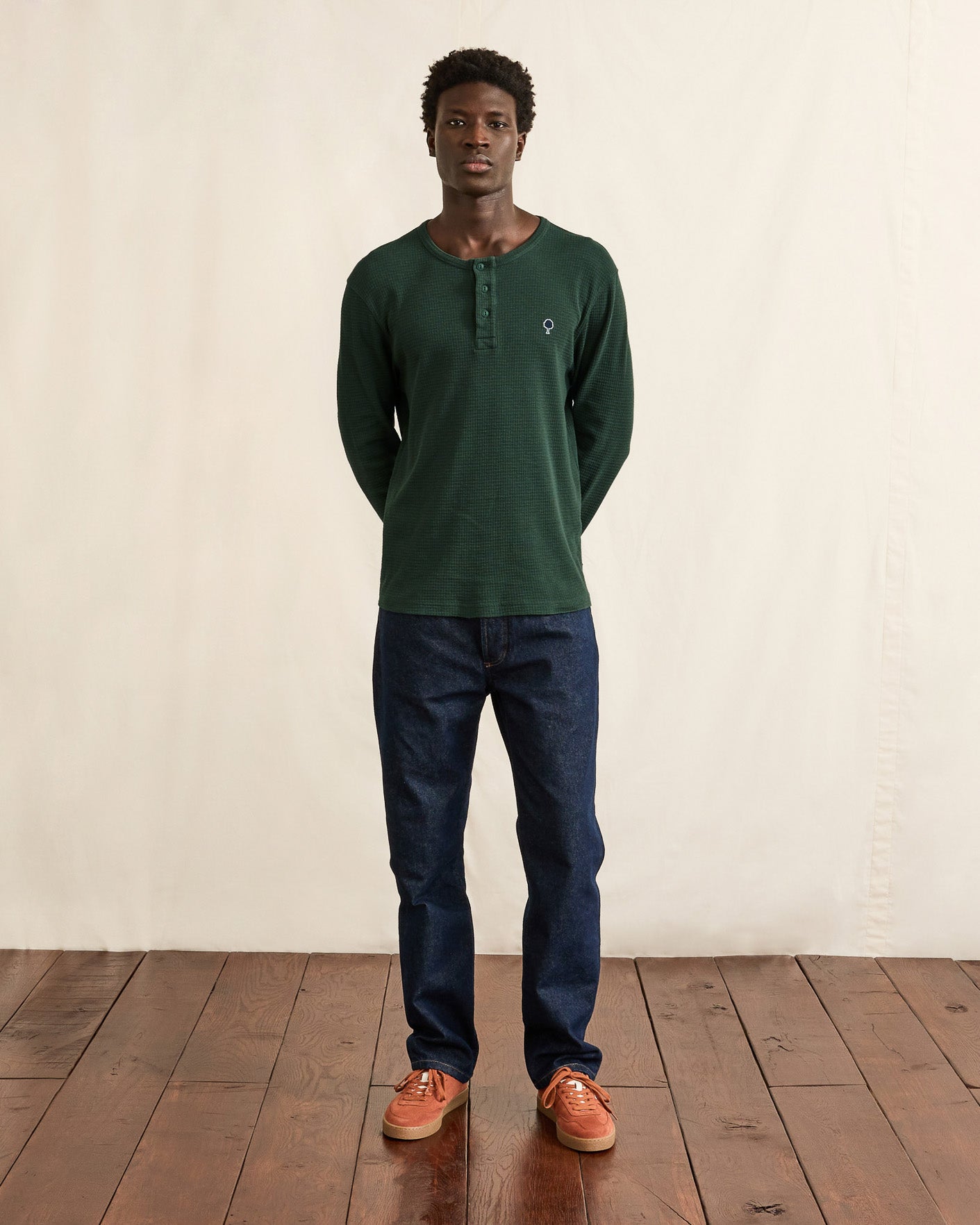 faguo-faroz-t-shirt-manches-longues-vert-fonc-coton image 1