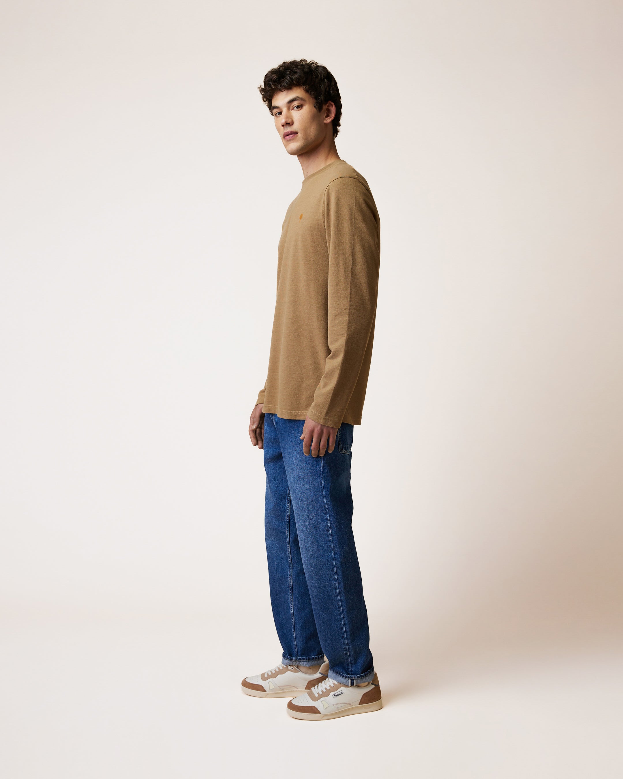faguo-bailly-t-shirt-manches-longues-homme-camel-coton-recycl image 6
