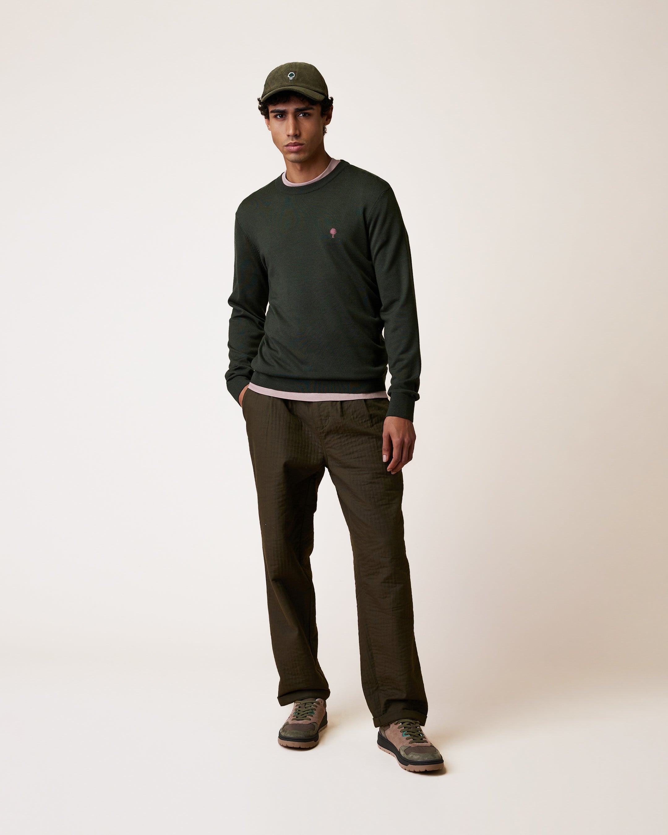 faguo-marly-pull-col-rond-laine-m-rinos-kaki-fonc-homme image 4