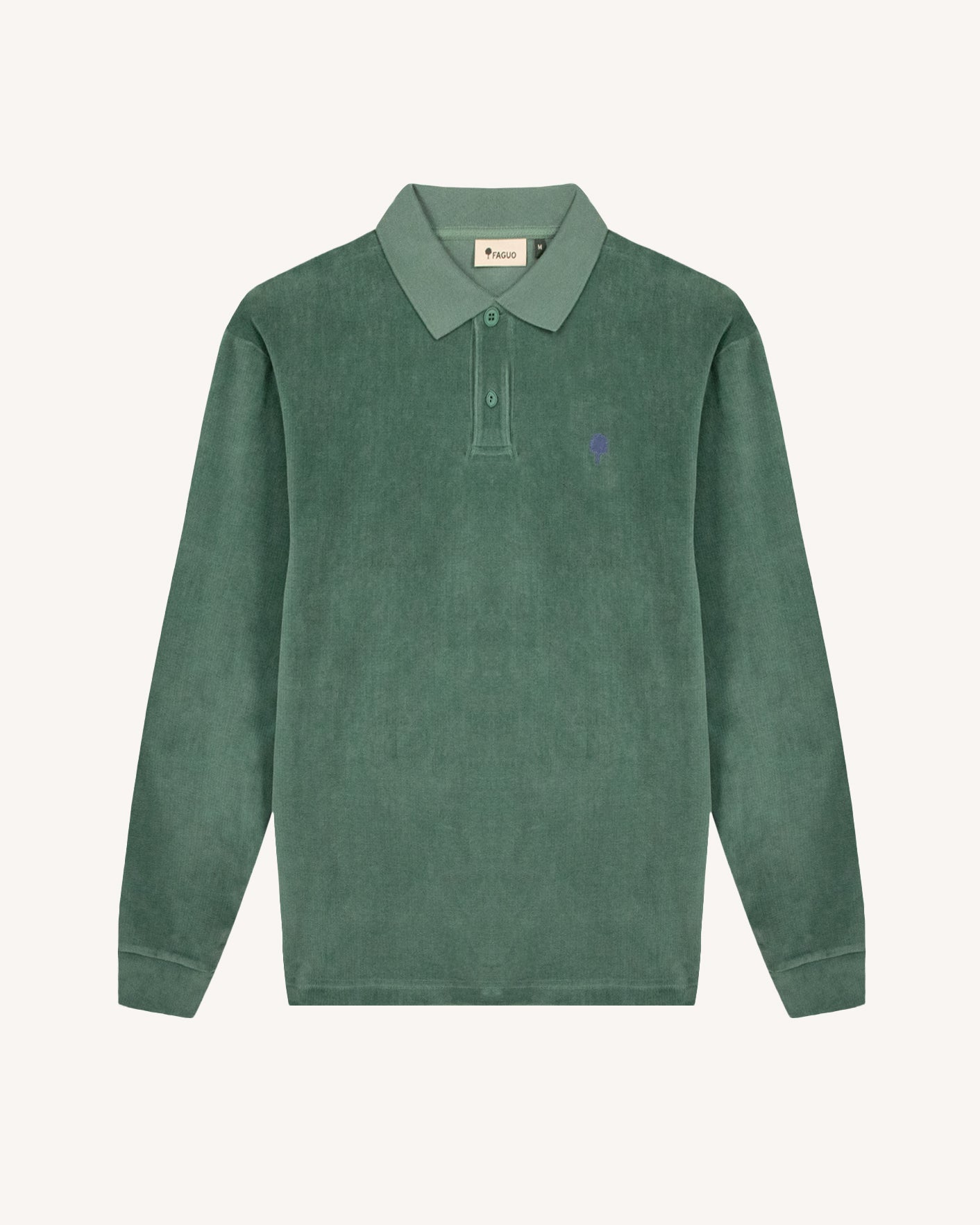 faguo-devois-polo-manches-longues-vert-coton-bio image 1