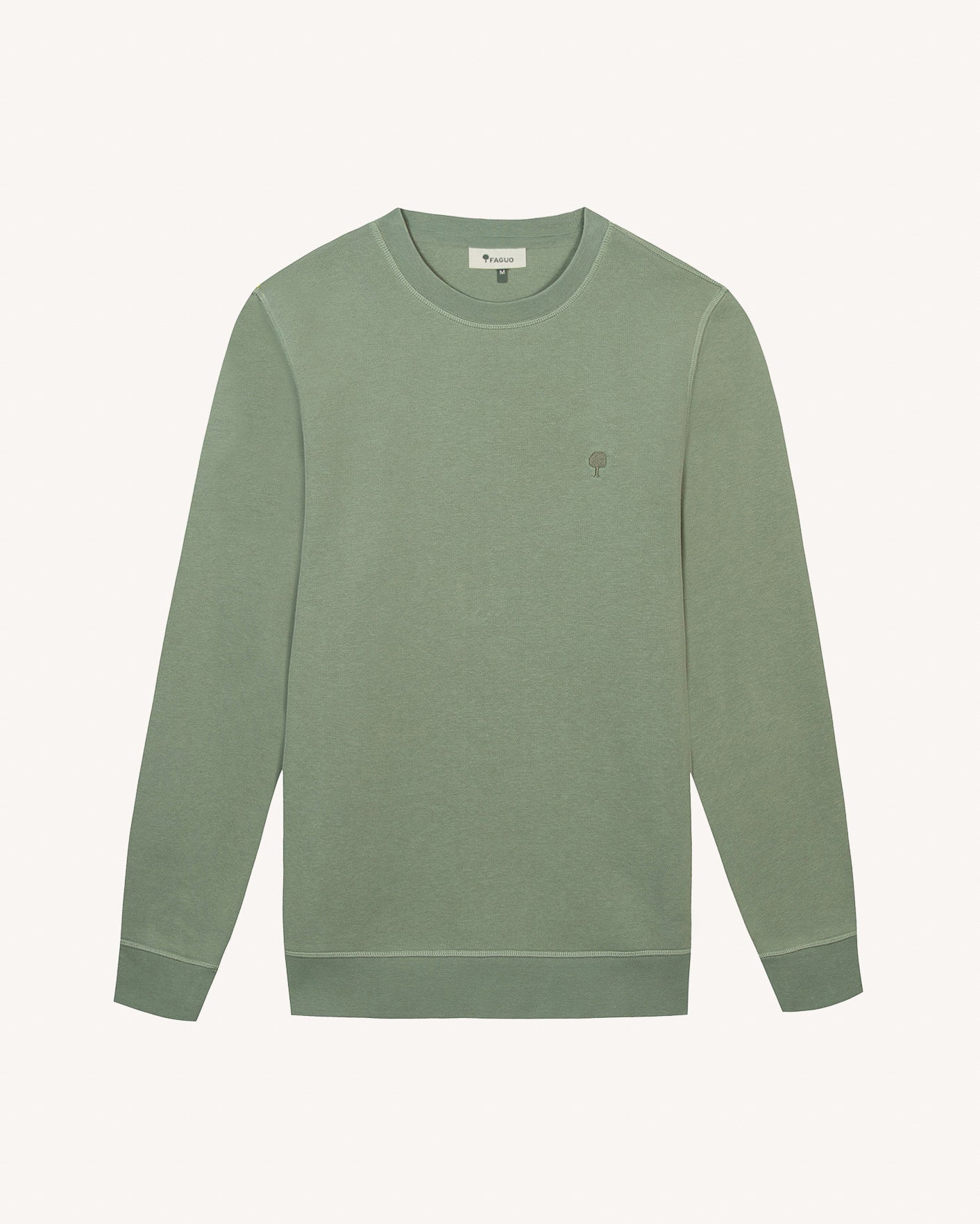 faguo-sweat-col-rond-donzy-kaki-molleton-gratt image 2