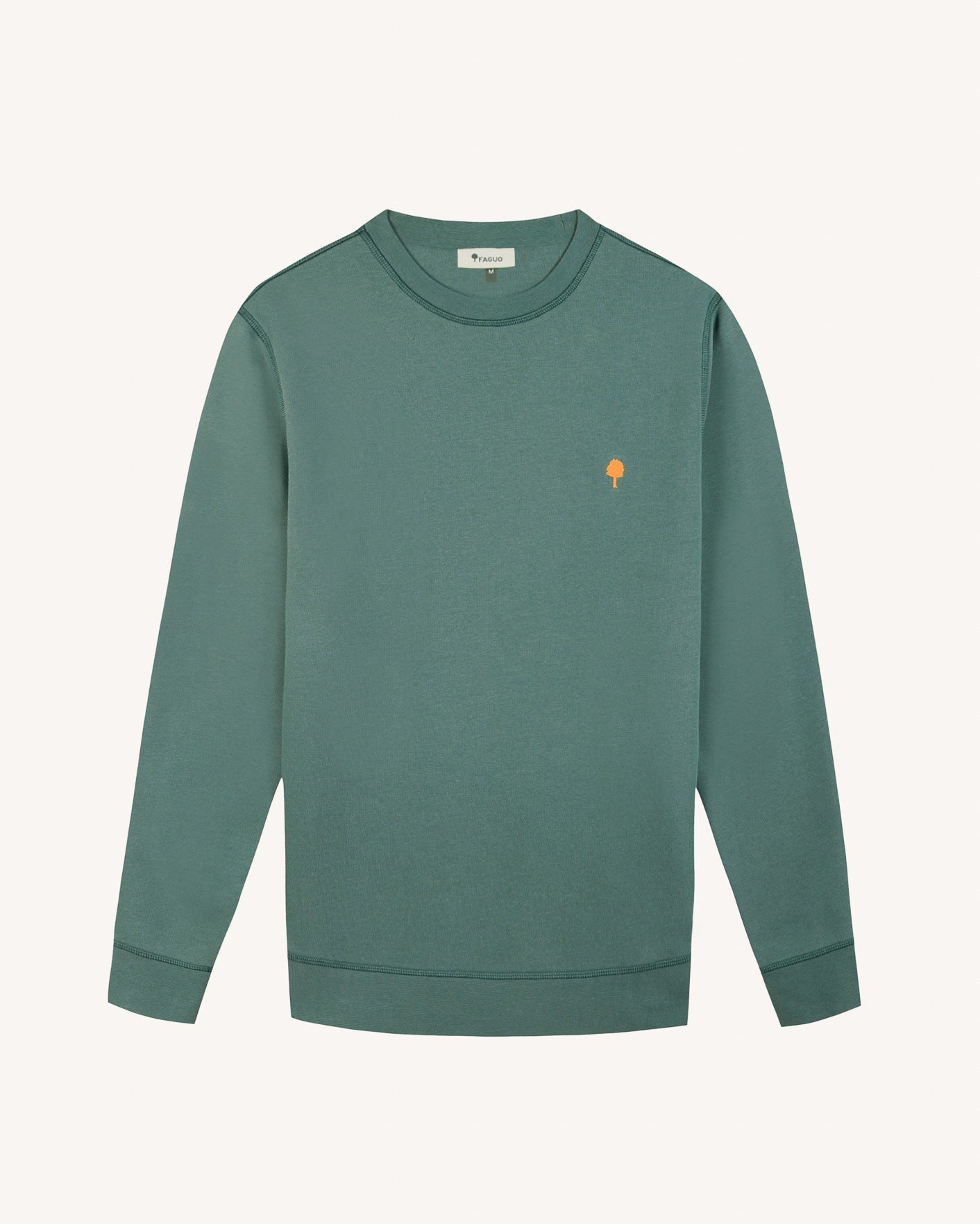 faguo-donzy-sweat-col-rond-vert-clair-gris-molleton image 2