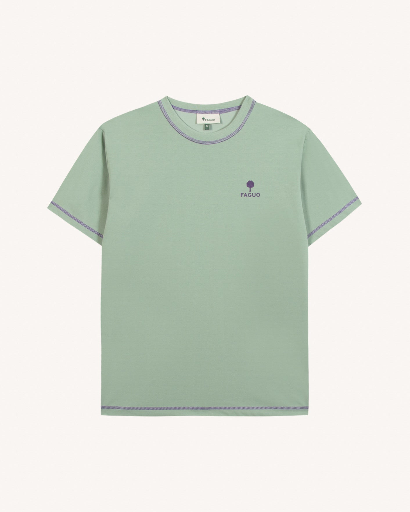faguo-t-shirt-oversize-homme-lugny-vert-clair-logo-relief-fm-s26ts0112-gre01 image 2