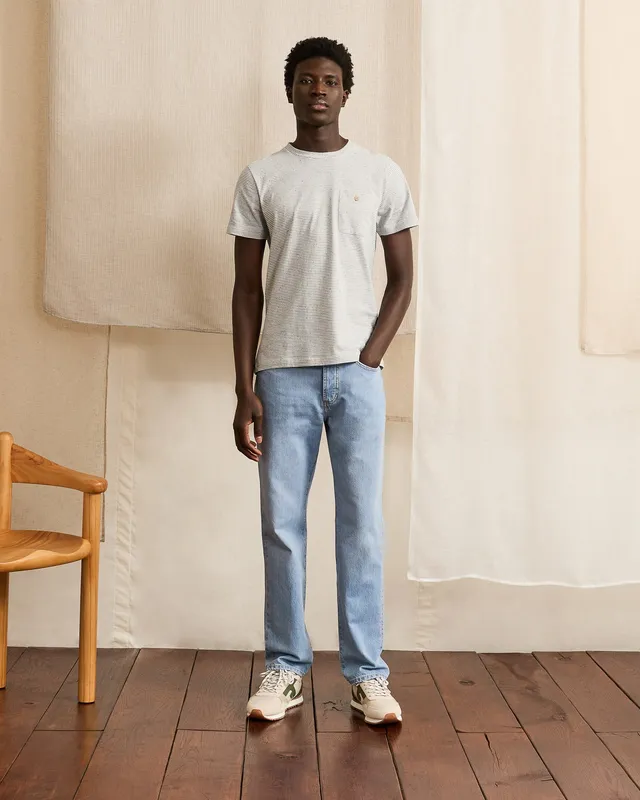 faguo-straight-jean-straight-denim-clair-homme-coton image 1