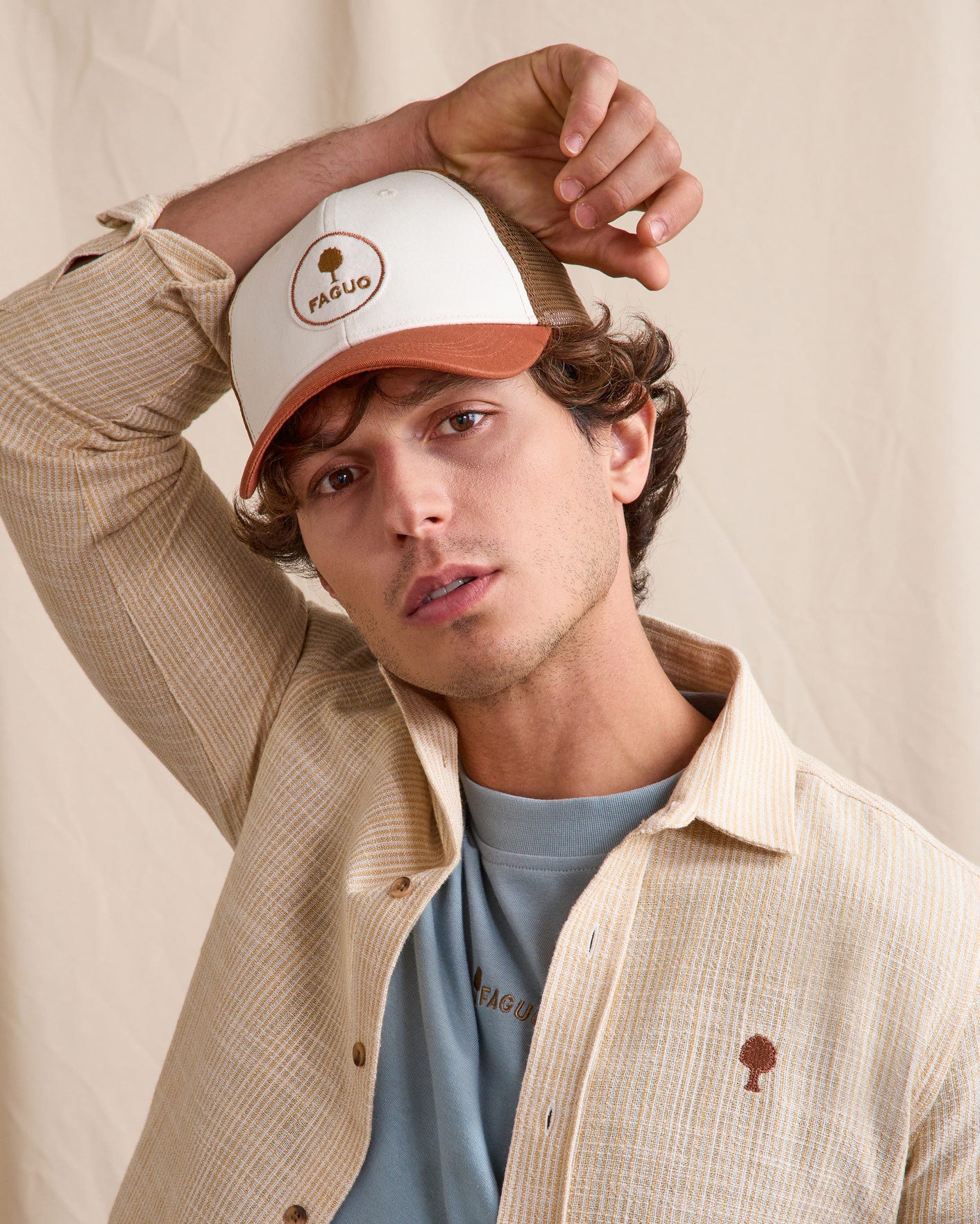 faguo-trucker-casquette-terracotta-camel image 2
