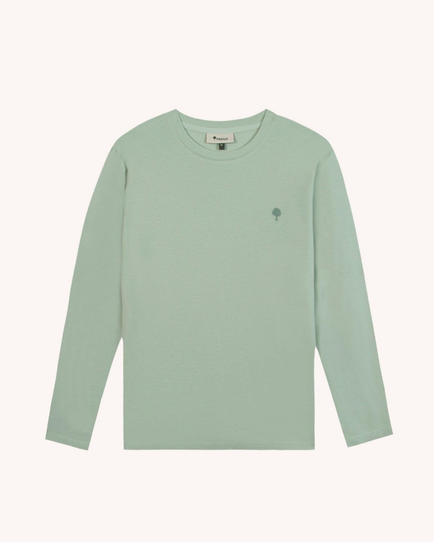 faguo-bailly-t-shirt-manches-longues-vert-clair-coton image 2
