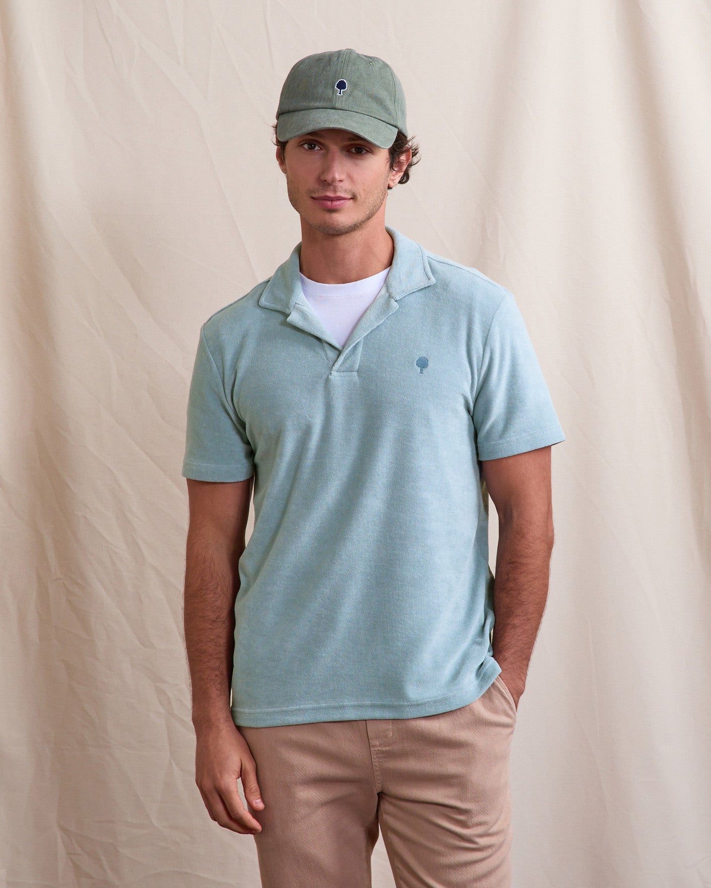 faguo-zonza-polo-bleu-gris-en-ponge-coton image 1