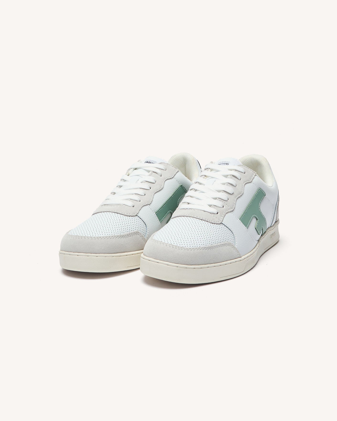 faguo-hazel-baskets-cuir-homme-blanc-et-lichen image 2
