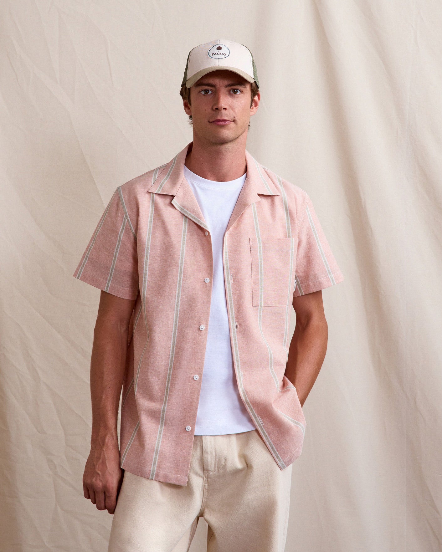 faguo-trucker-casquette-beige-clair-et-vert image 5
