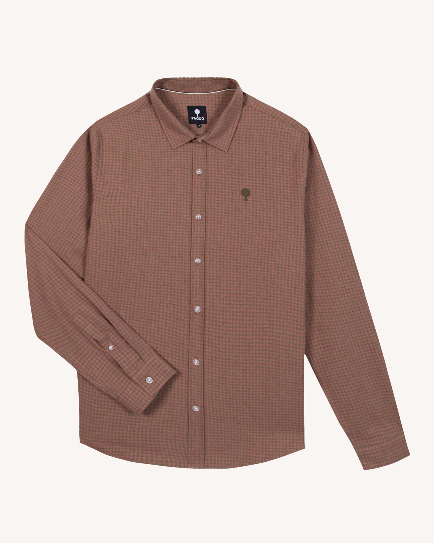 faguo-iraty-chemise-kaki-et-rose-flanelle-vichy-homme image 2