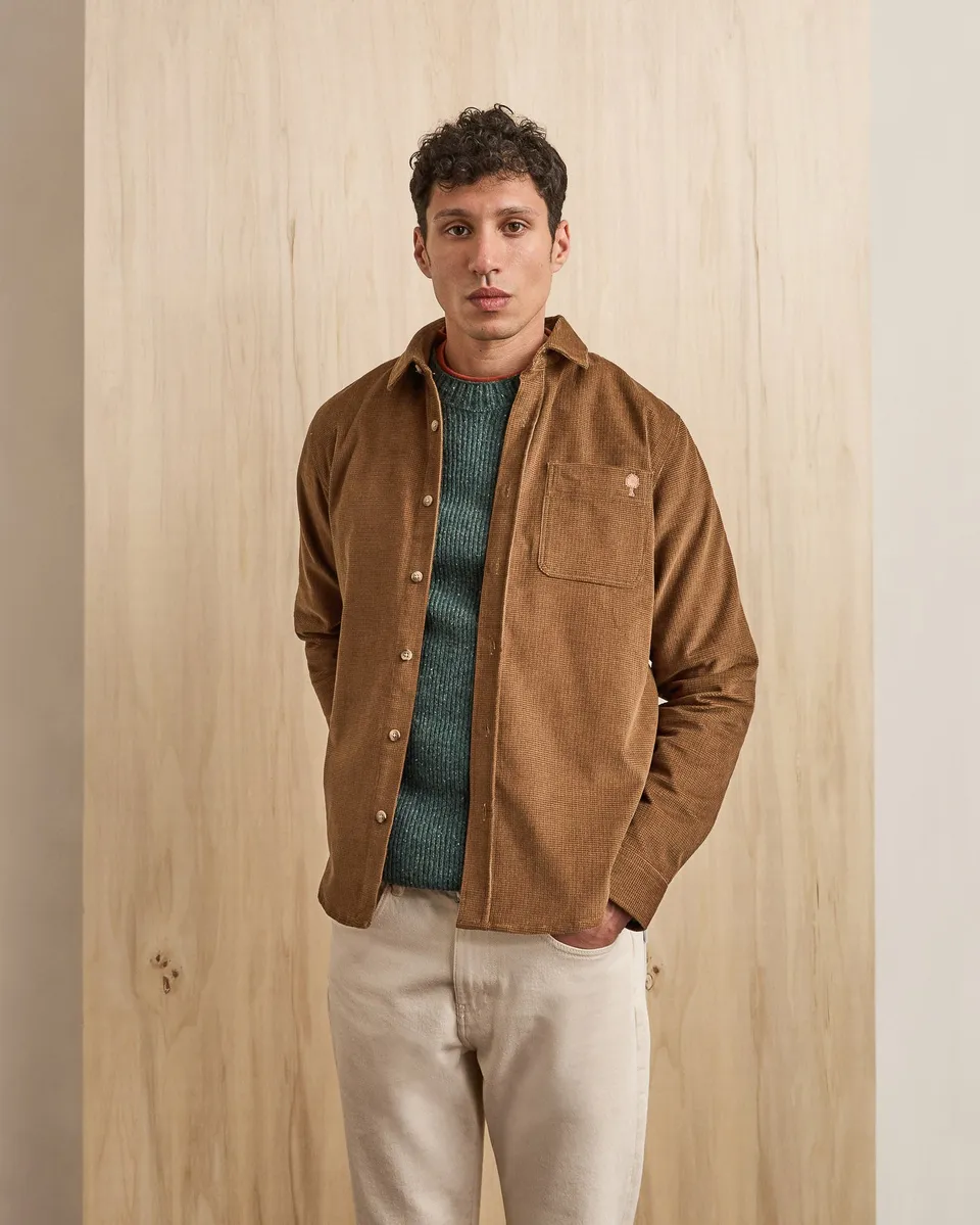 faguo-signy-surchemise-velours-camel-marron image 1