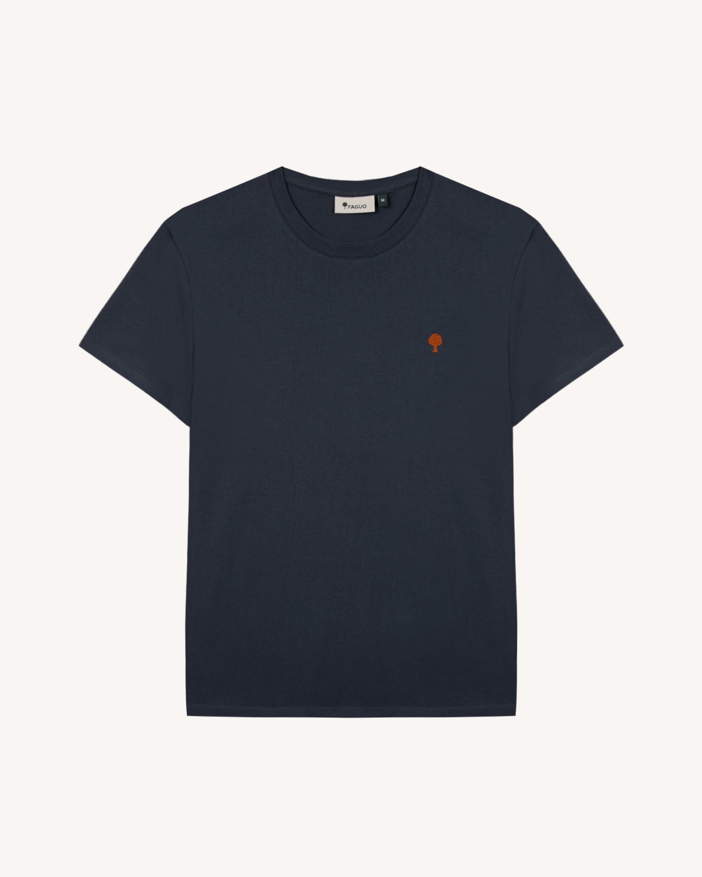 faguo-arcy-t-shirt-marine-gris-coton-recycl-homme image 2