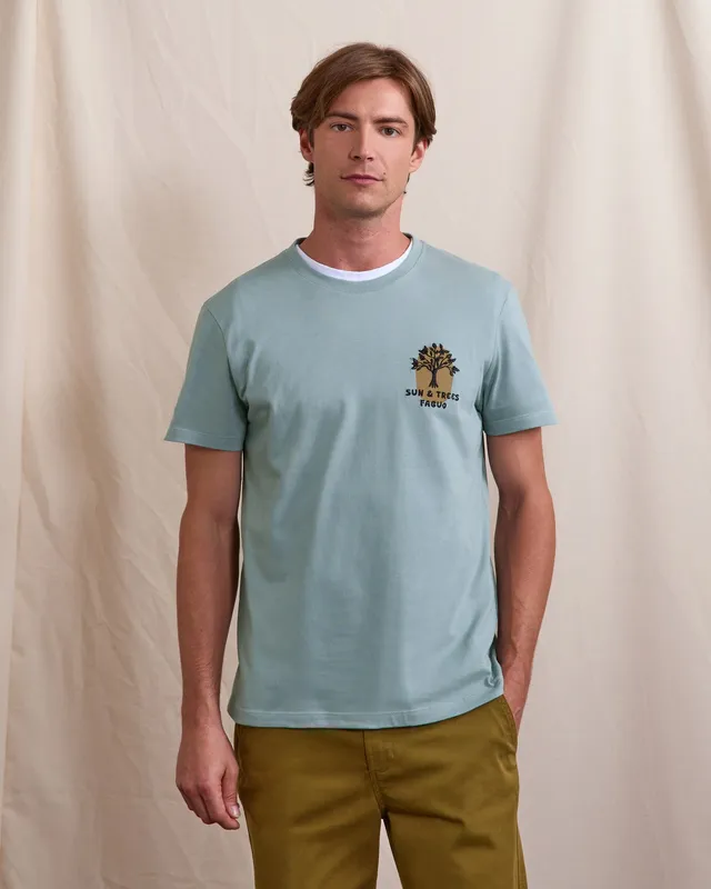 faguo-arcy-t-shirt-bleu-gris-coton image 1