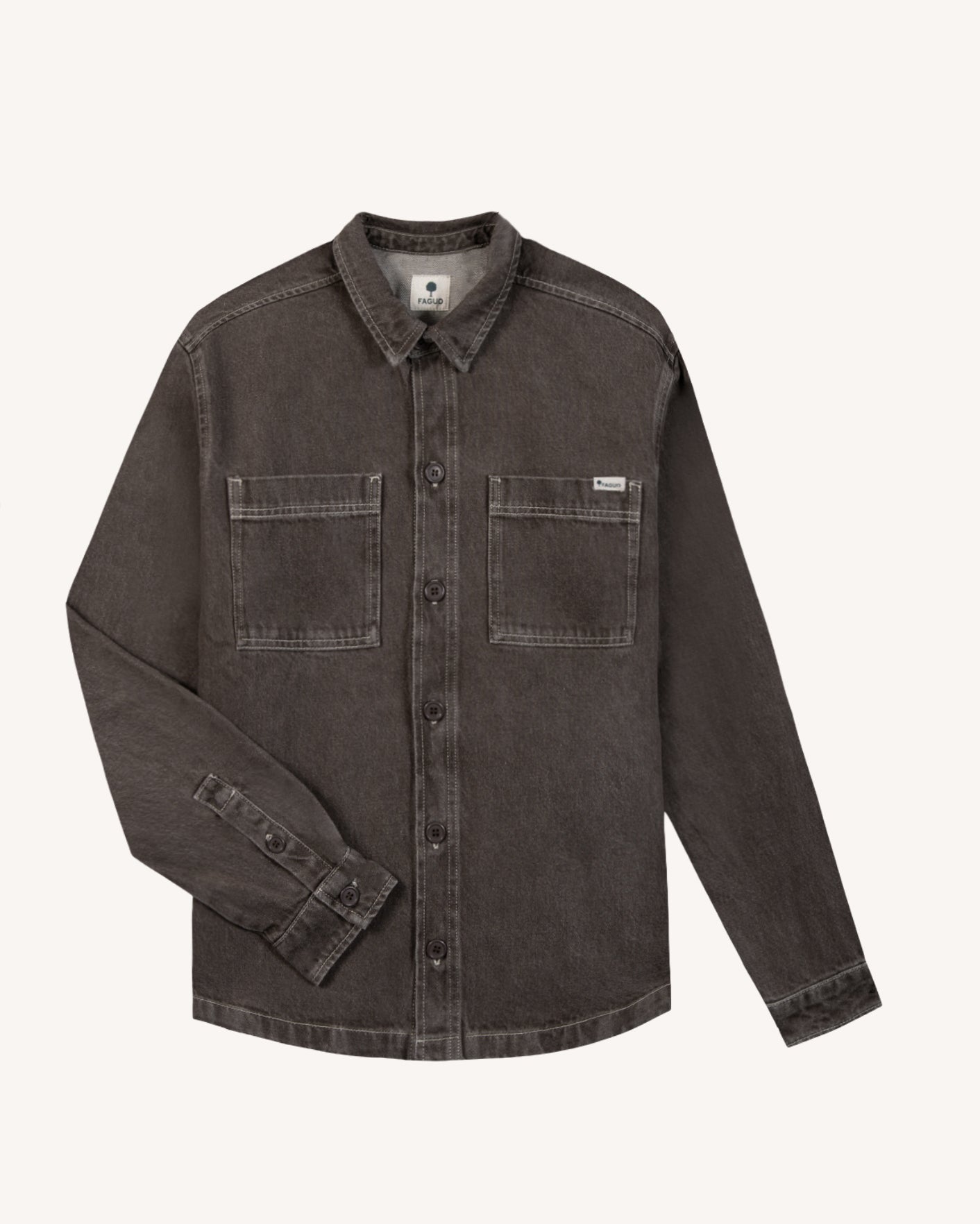 faguo-clemont-surchemise-denim-chocolat-homme image 2