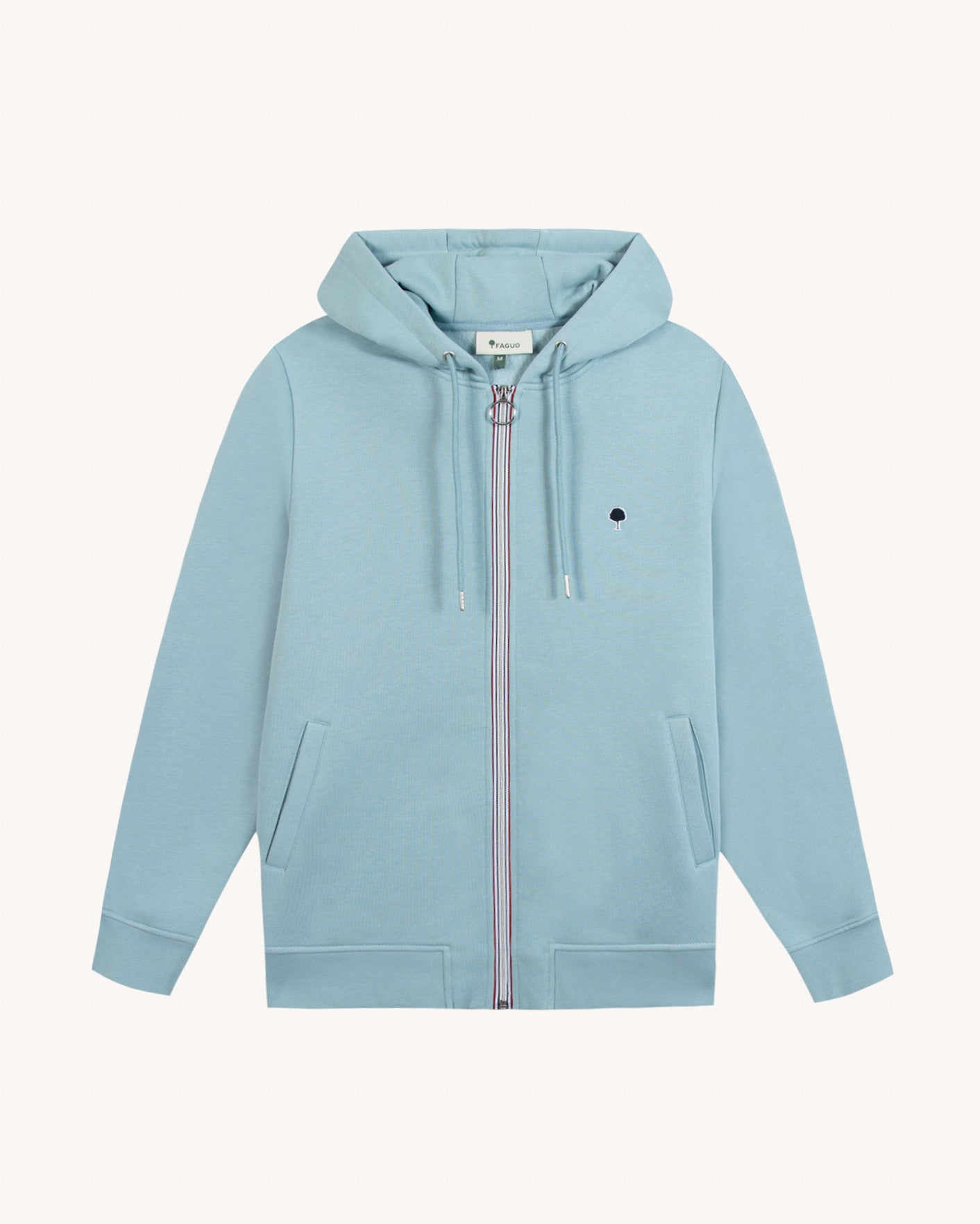 faguo-mesnil-sweat-zipp-capuche-bleu-gris image 2