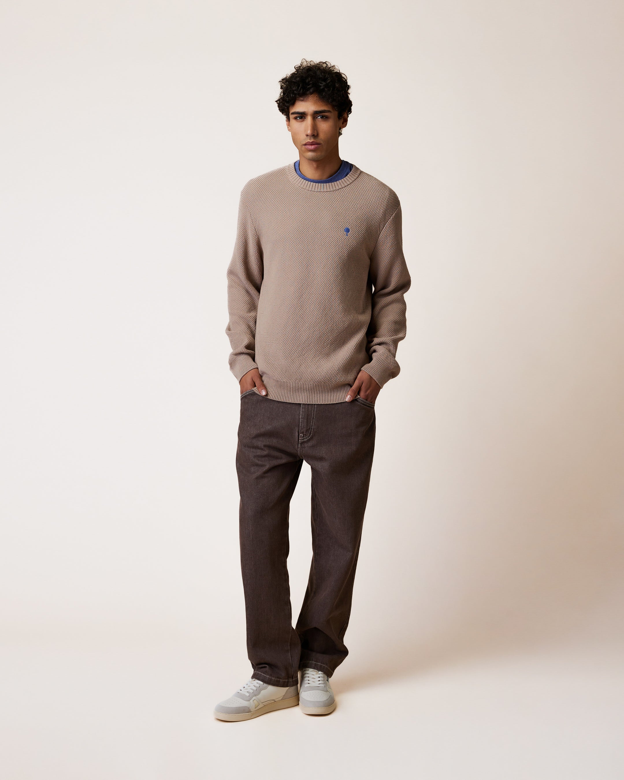 faguo-opale-pull-col-rond-beige-fonc-coton-bio-homme image 5