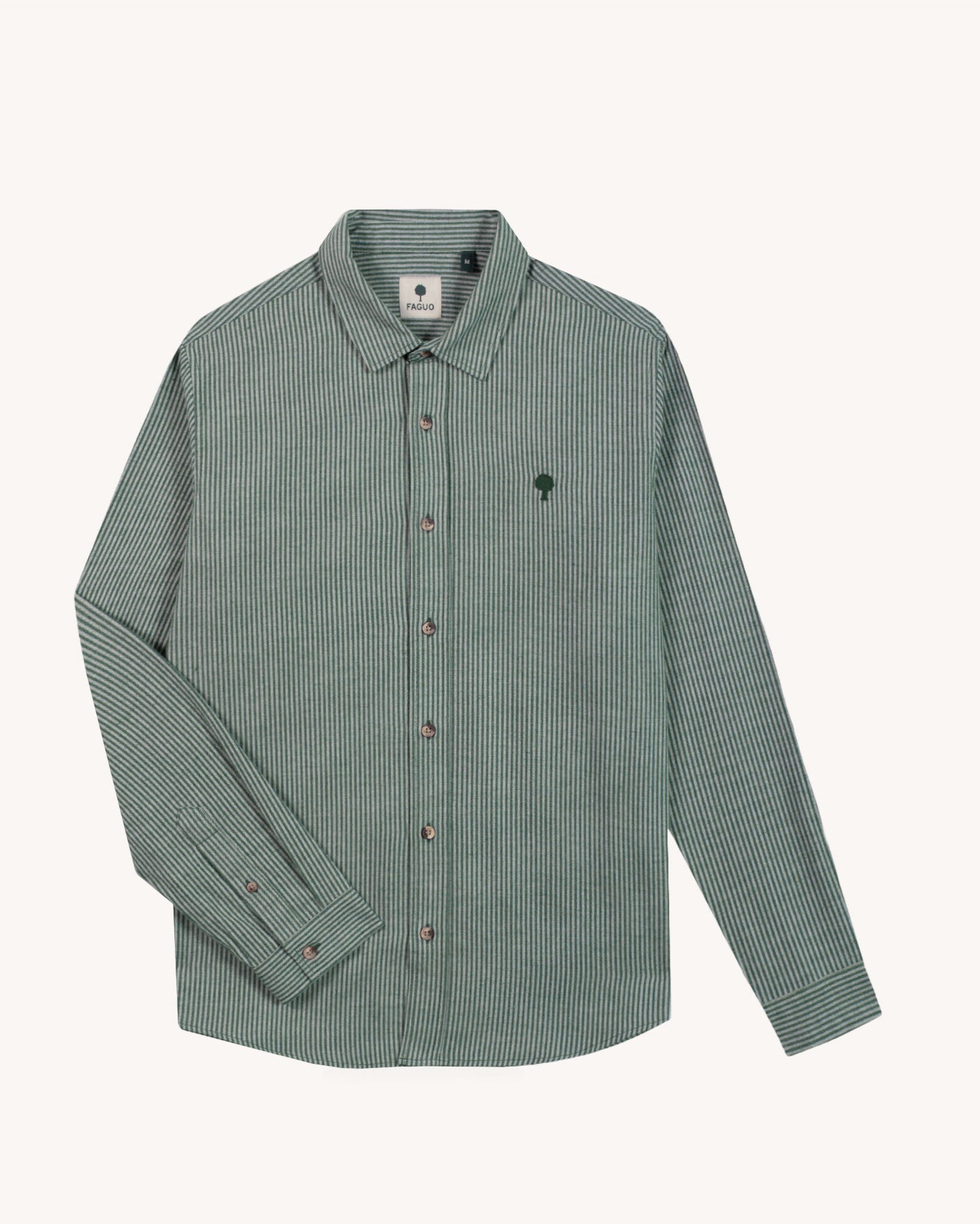 faguo-iraty-chemise-ray-e-vert-cru-flanelle image 2