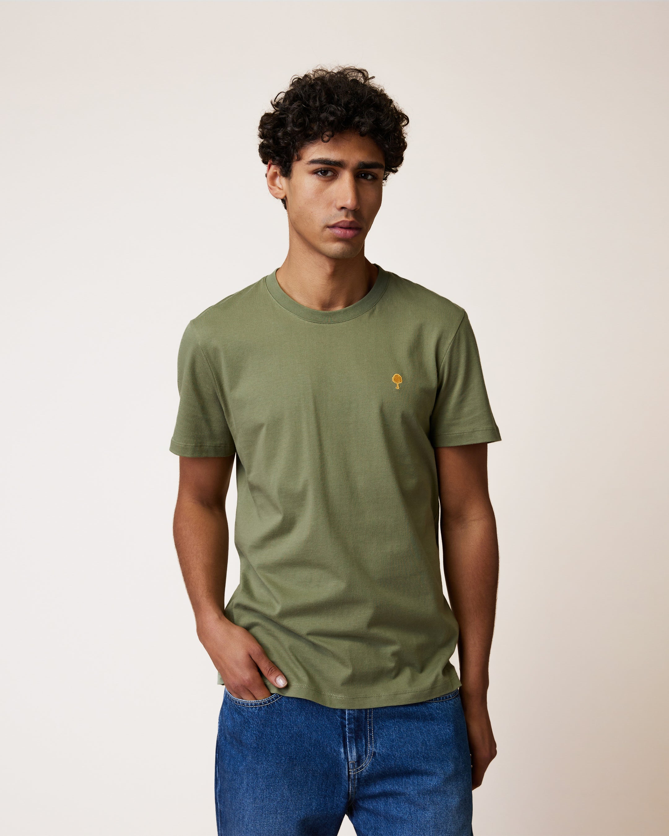 faguo-arcy-t-shirt-kaki-coton image 1