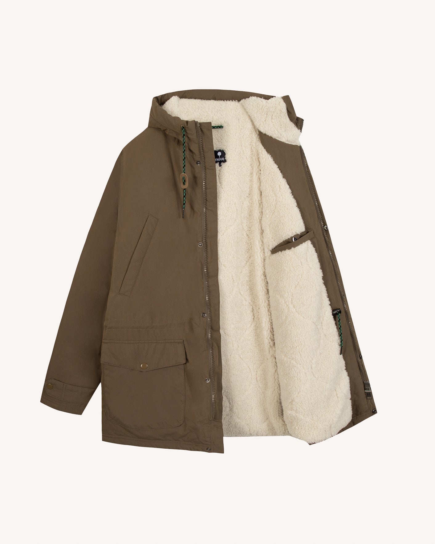 faguo-vernon-parka-imperm-able-longue-marron image 4