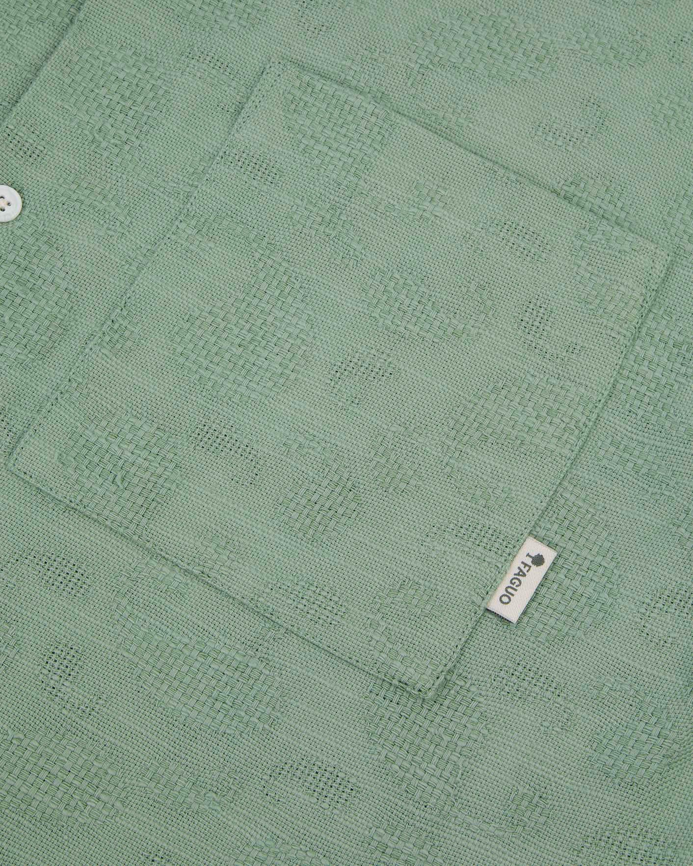 faguo-paiolive-chemise-manches-courtes-vert-clair-jacquard image 4