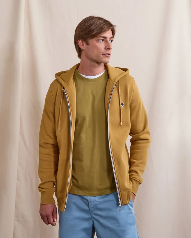 faguo-mesnil-sweat-zipp-capuche-moutarde image 1