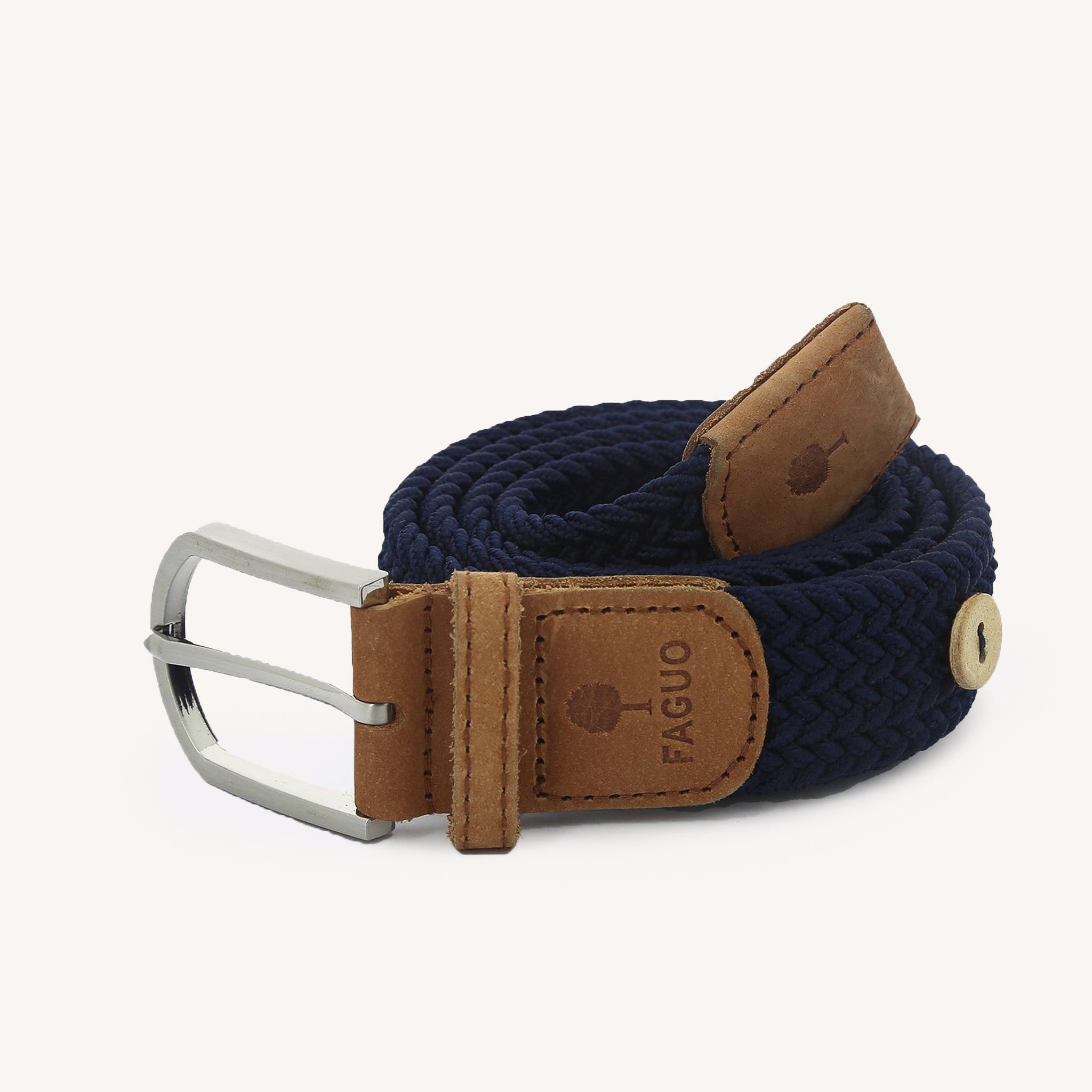 faguo-belt-ceinture-tress-e-bleu-fonc-et-camel image 2