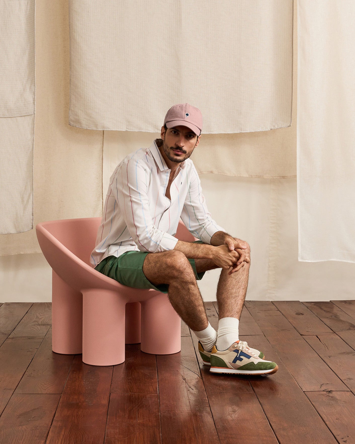 faguo-cap-casquette-rose-gris-serg-coton image 5