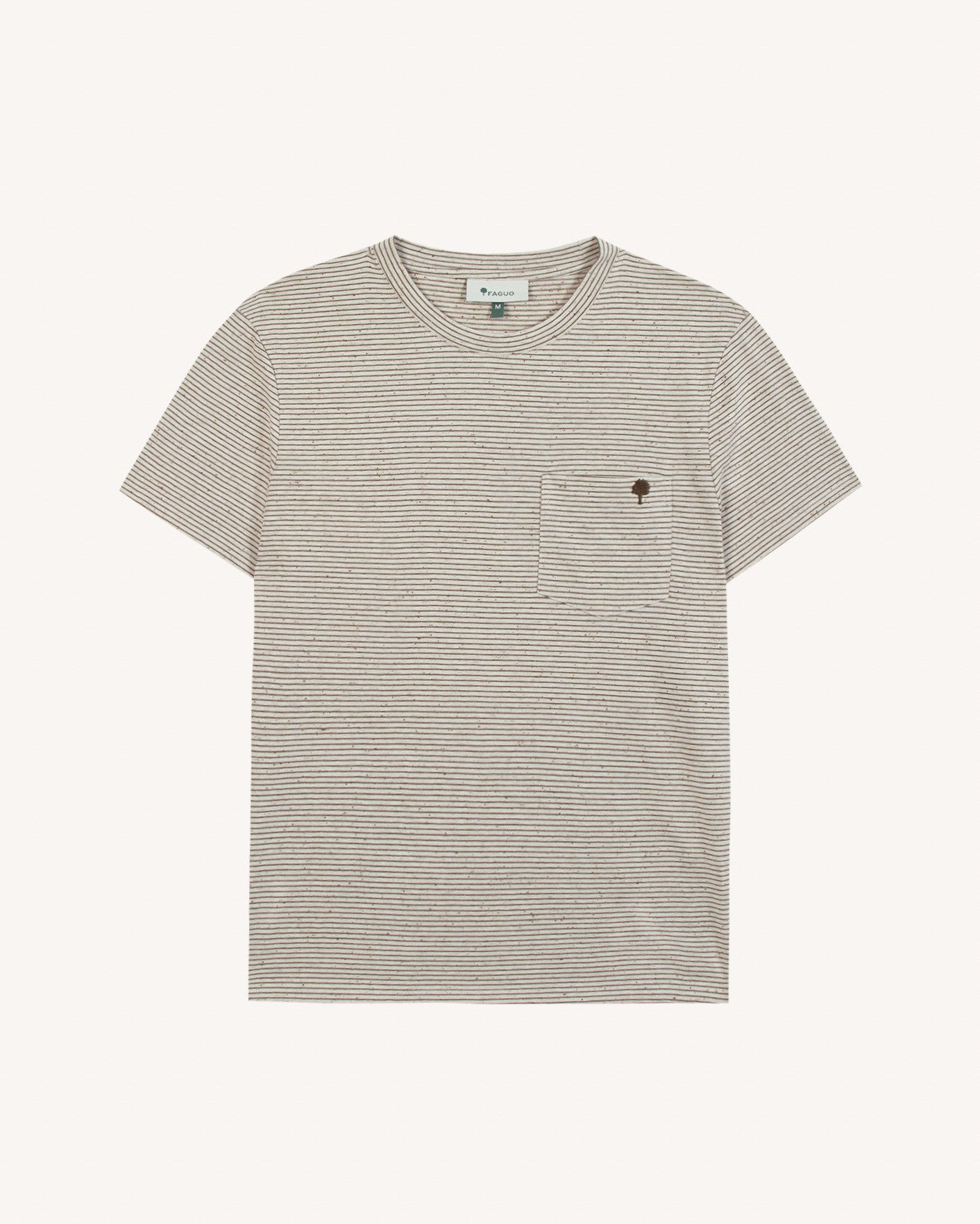 faguo-olonne-t-shirt-cru-et-kaki-coton-ray image 2