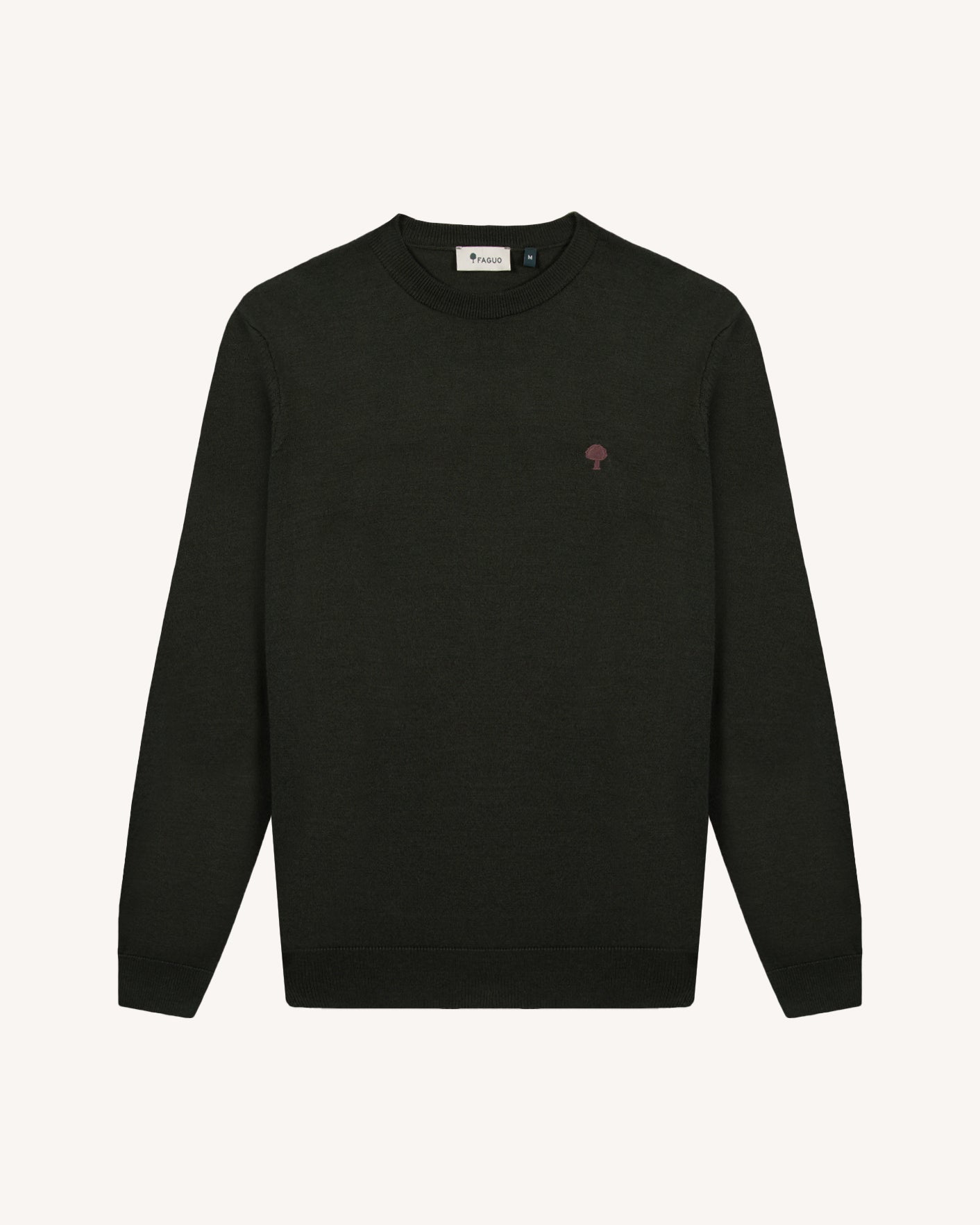 faguo-marly-pull-col-rond-laine-m-rinos-kaki-fonc-homme image 2